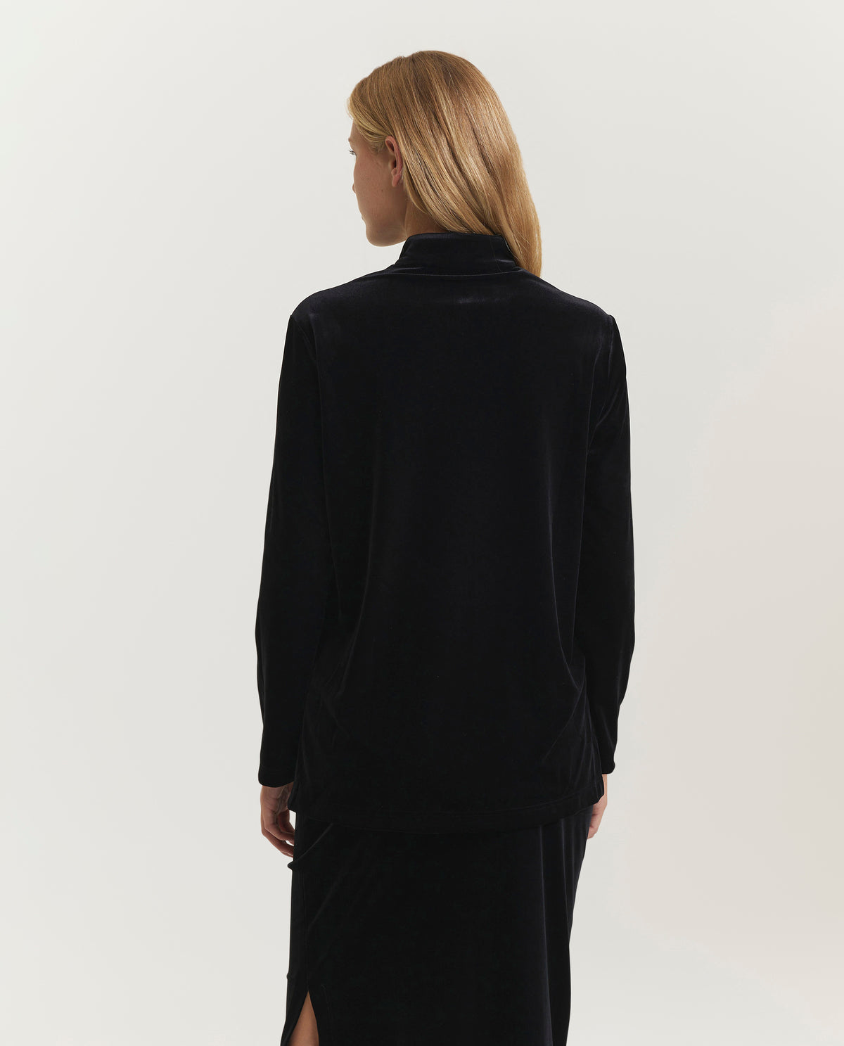 Fluwelen blouse - Zwart