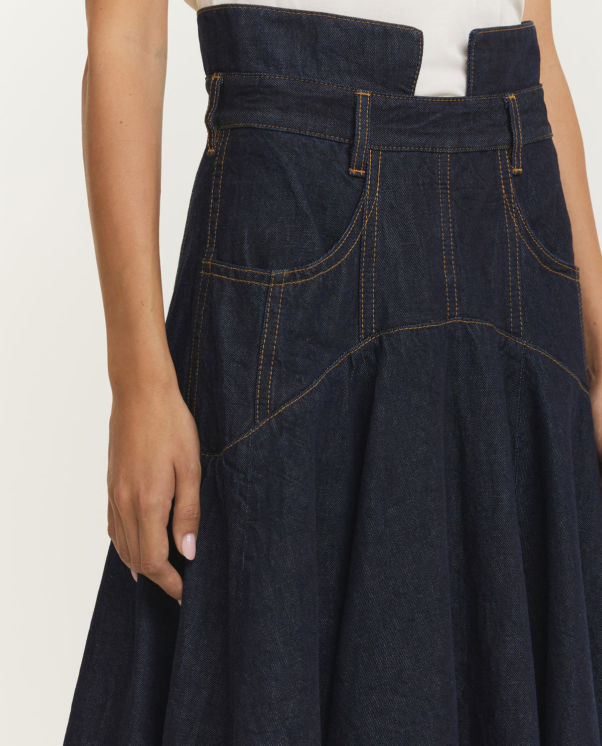 Hypnotic Denim Midi-Rok - Donkerblauw