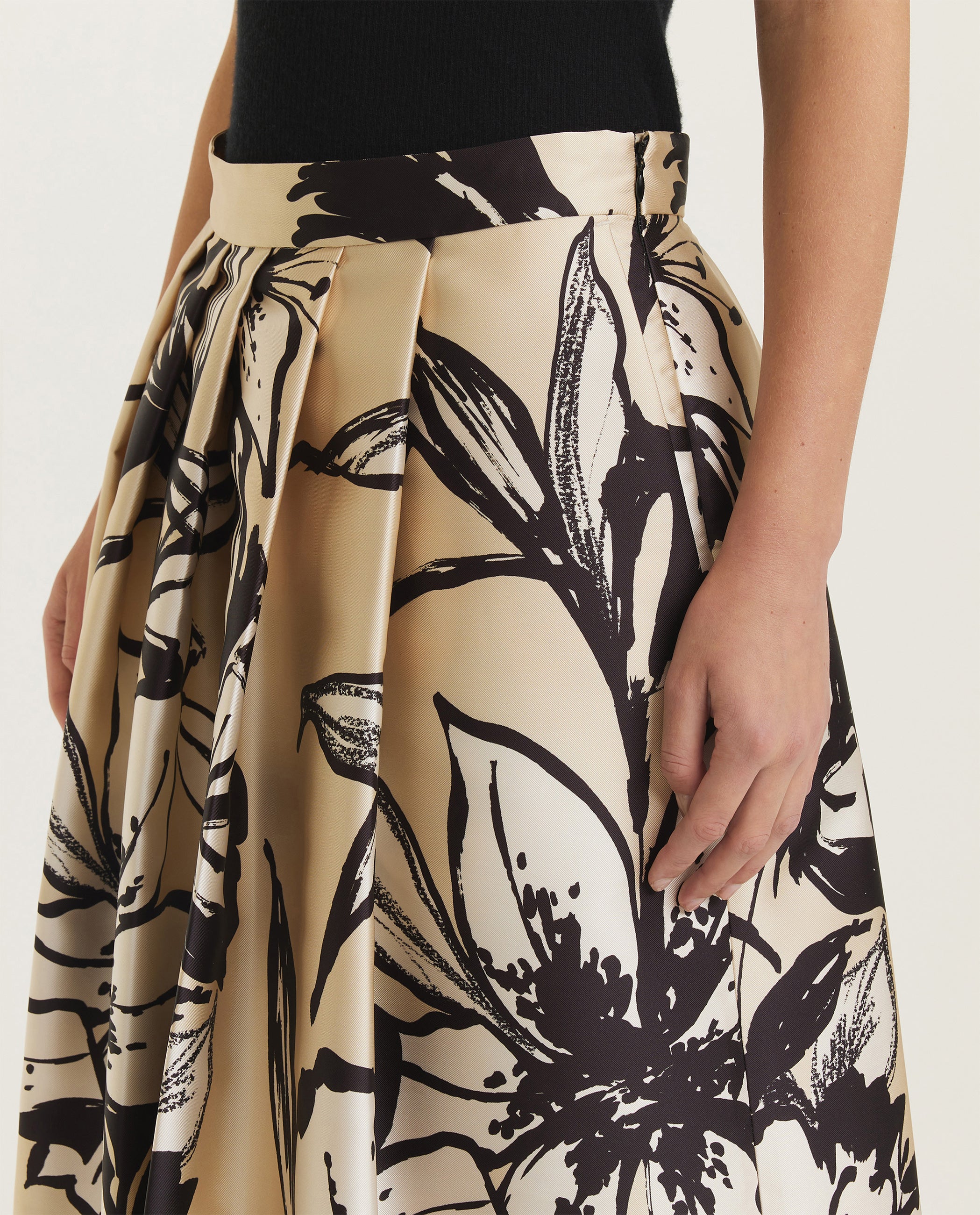 Volumineuze A-lijn rok - Ecru