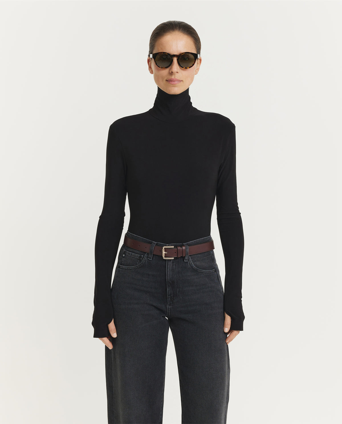 Lange Mouwen Col Body - Zwart