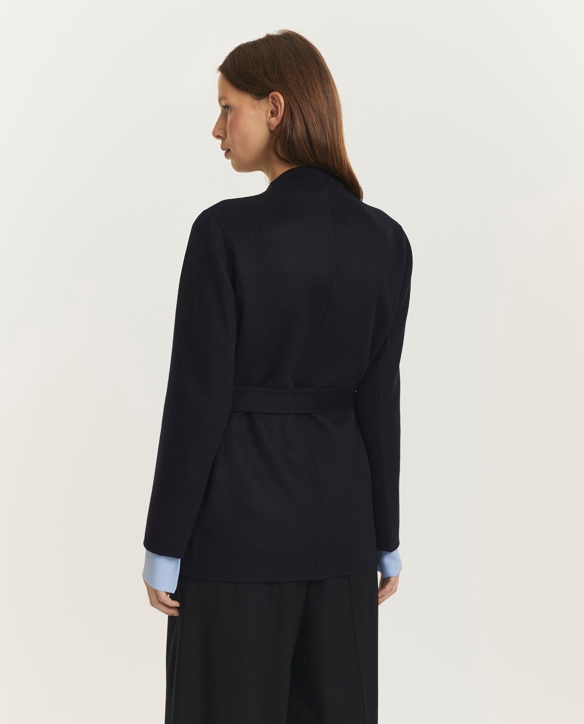 Double face cashmere jas - Donkerblauw