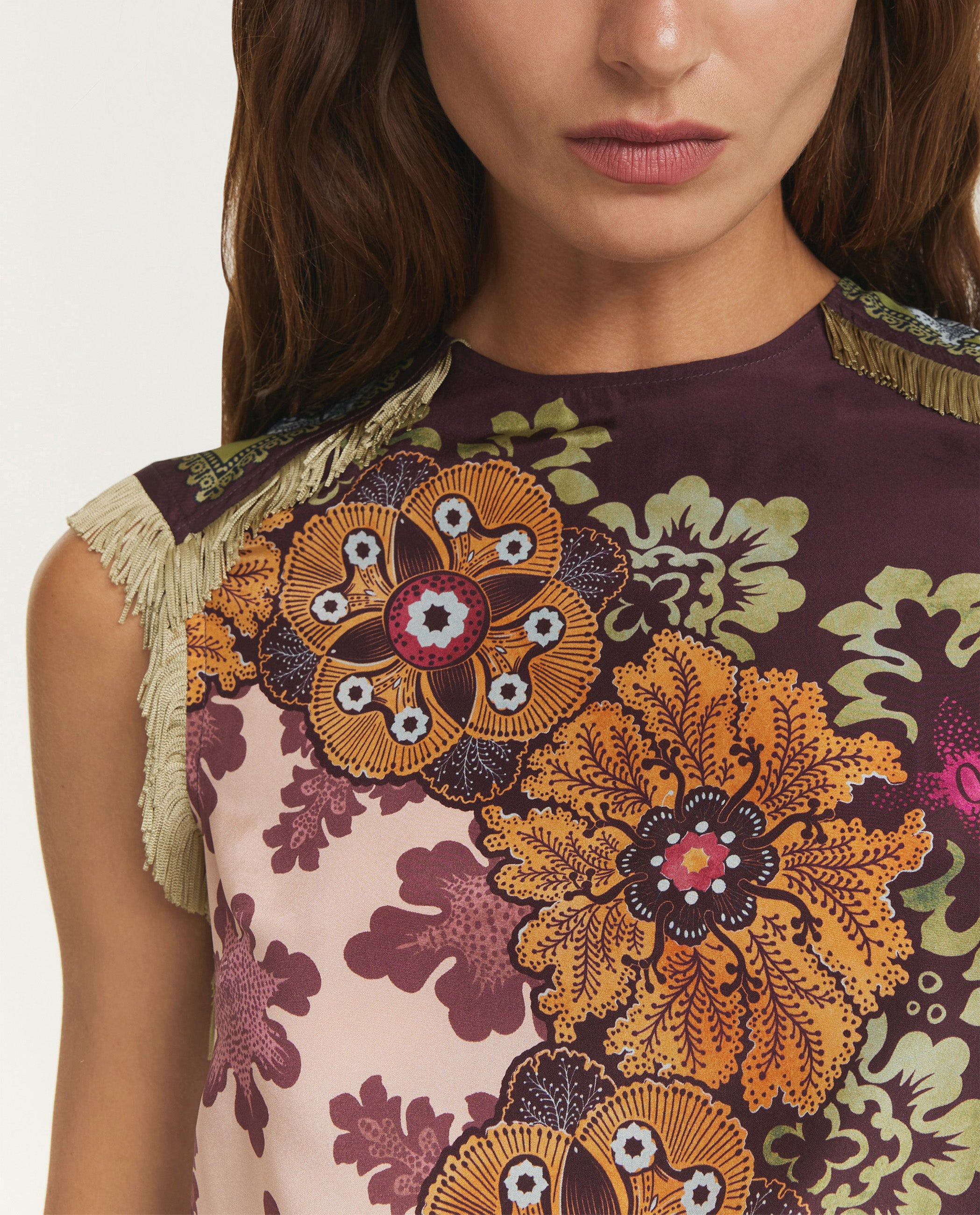 Zijden Scarf Top - Paars