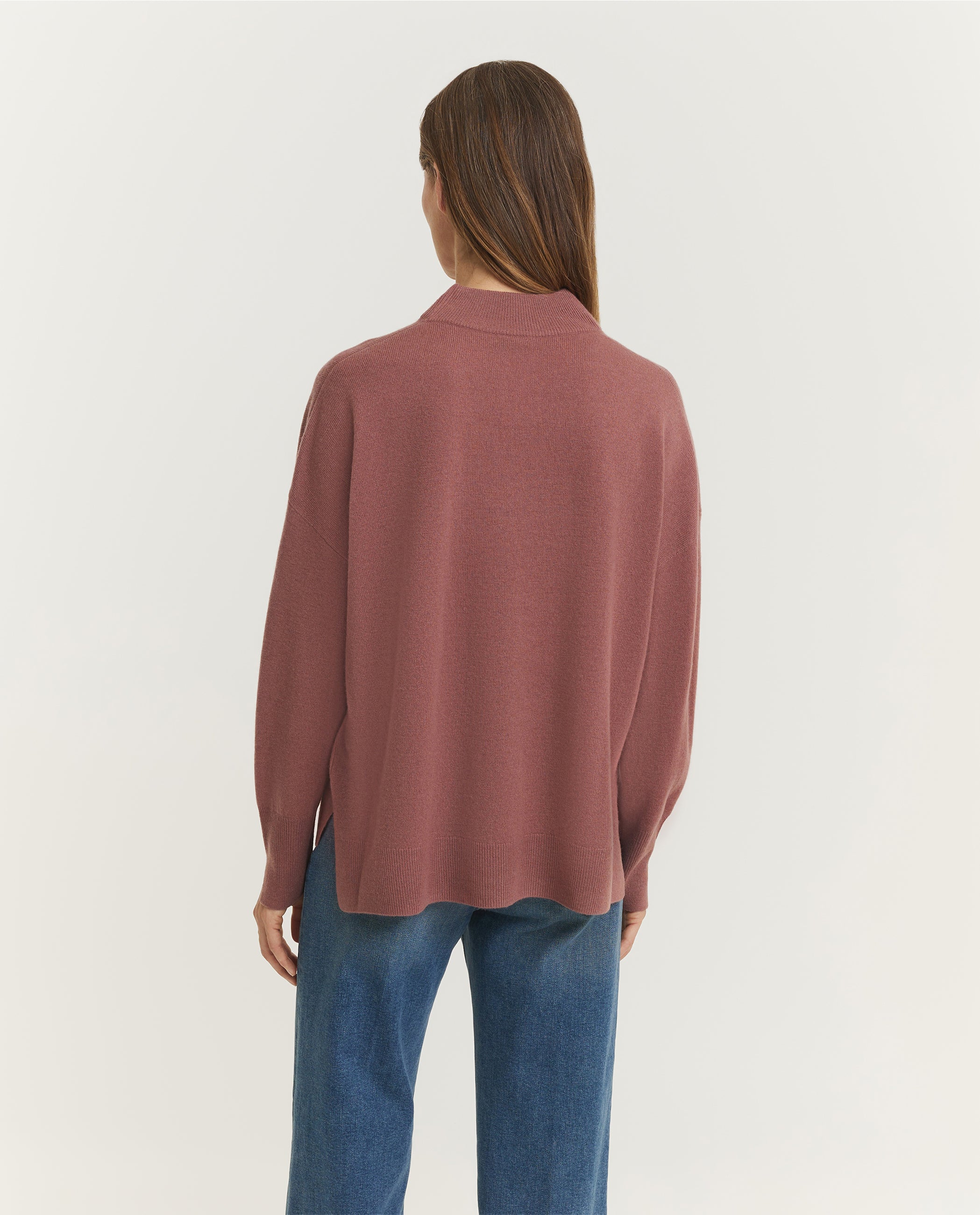 Wool Cashmere Mock Neck Sweater