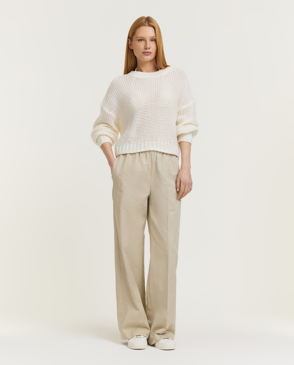Wol-cashmere trui - Ecru