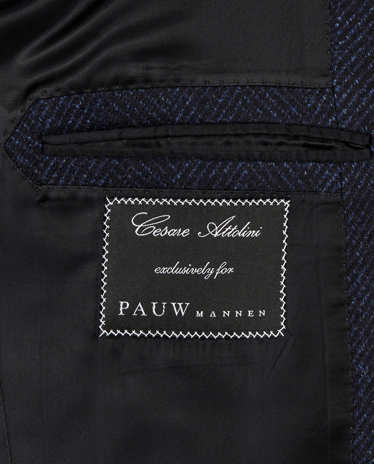 Visgraat Overjas - Donkerblauw