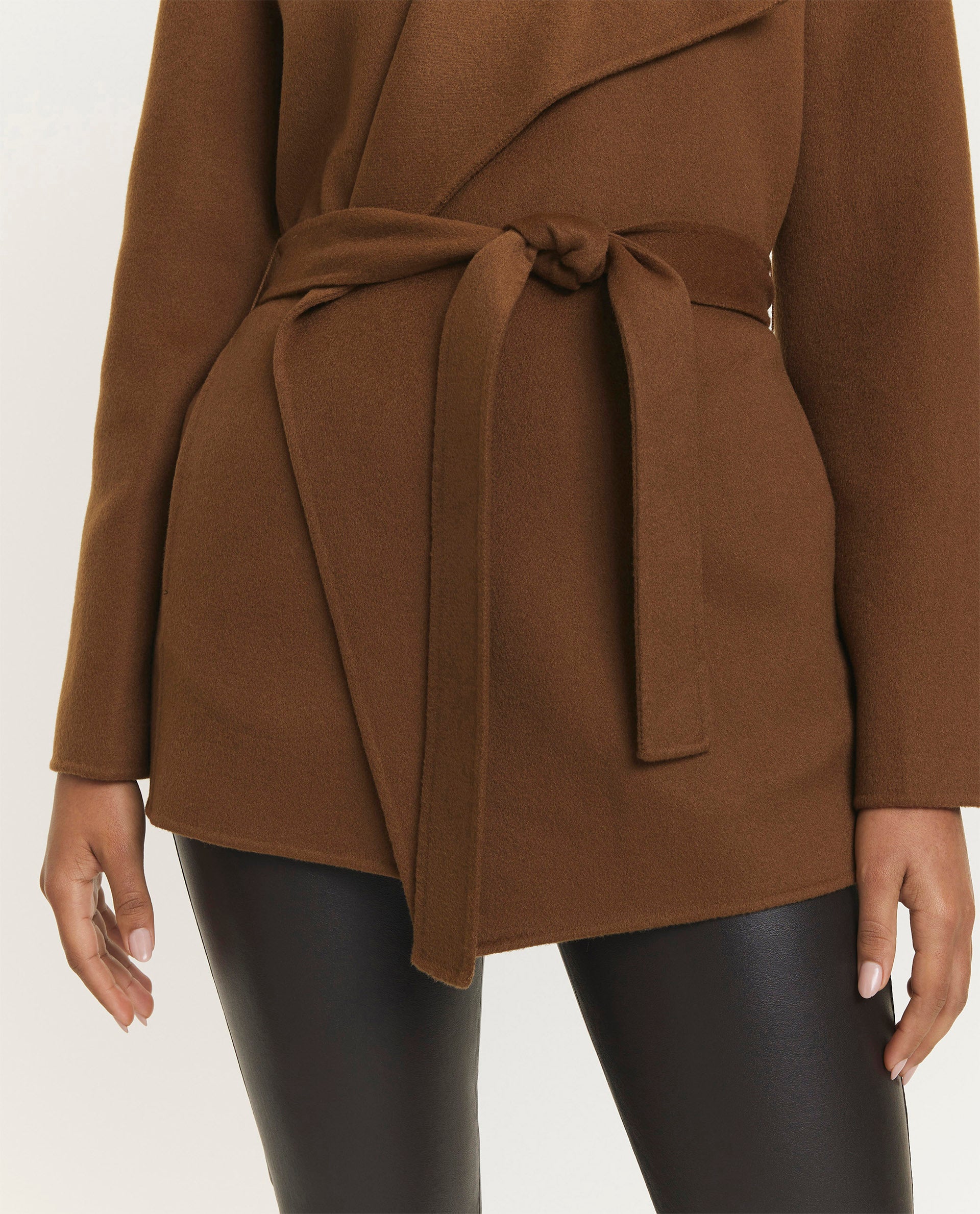 Double face cashmere jas - Bruin