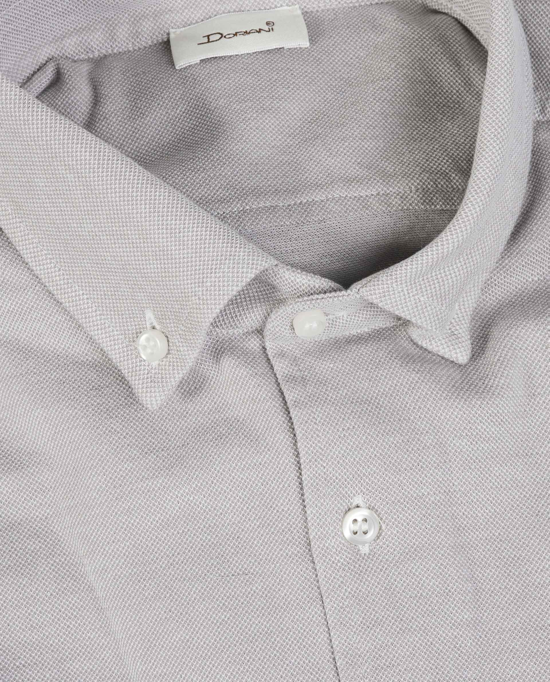 Pique Buttondown Shirt - Lichtgrijs