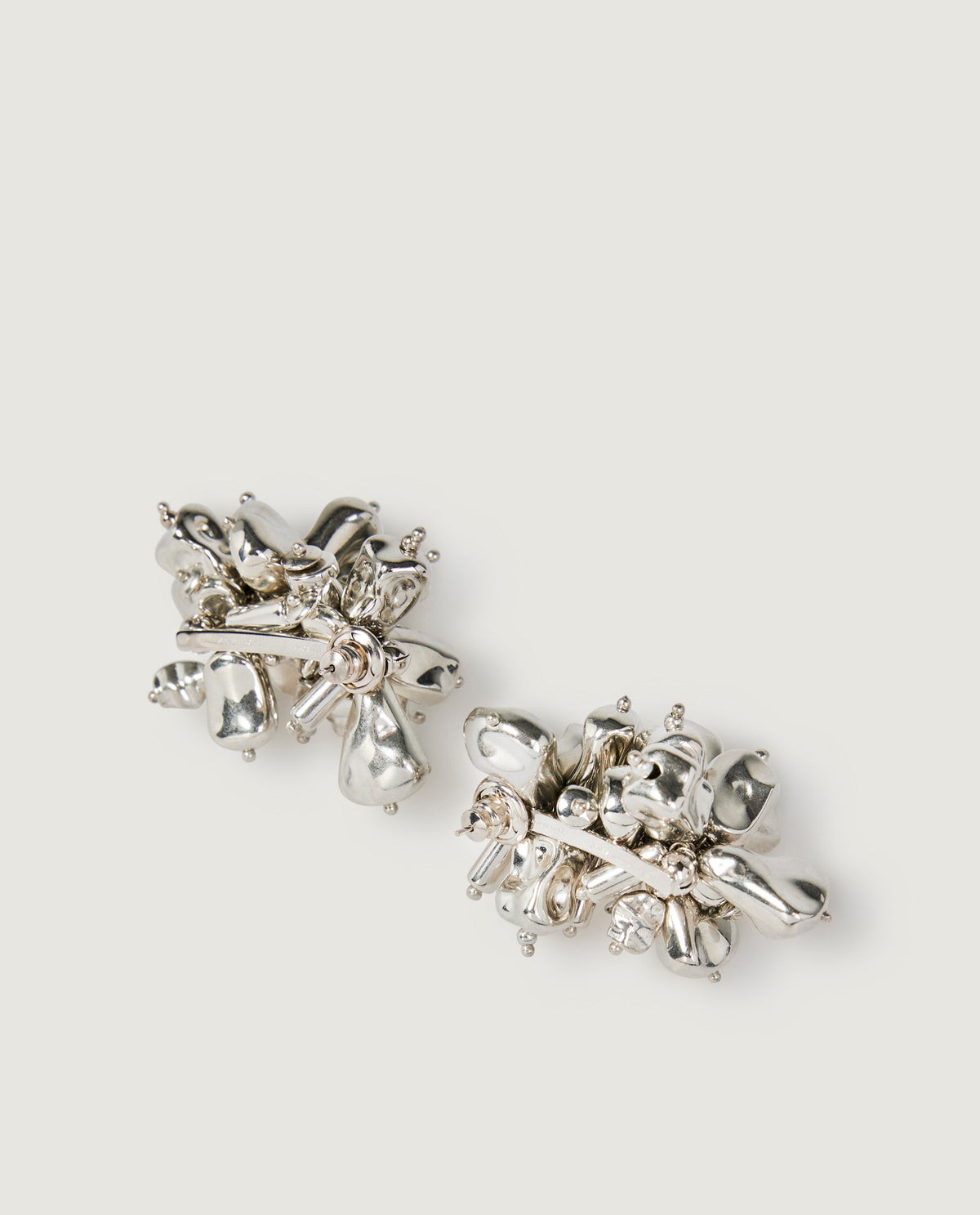 Metallic Abstracte Oorbellen - Zilver