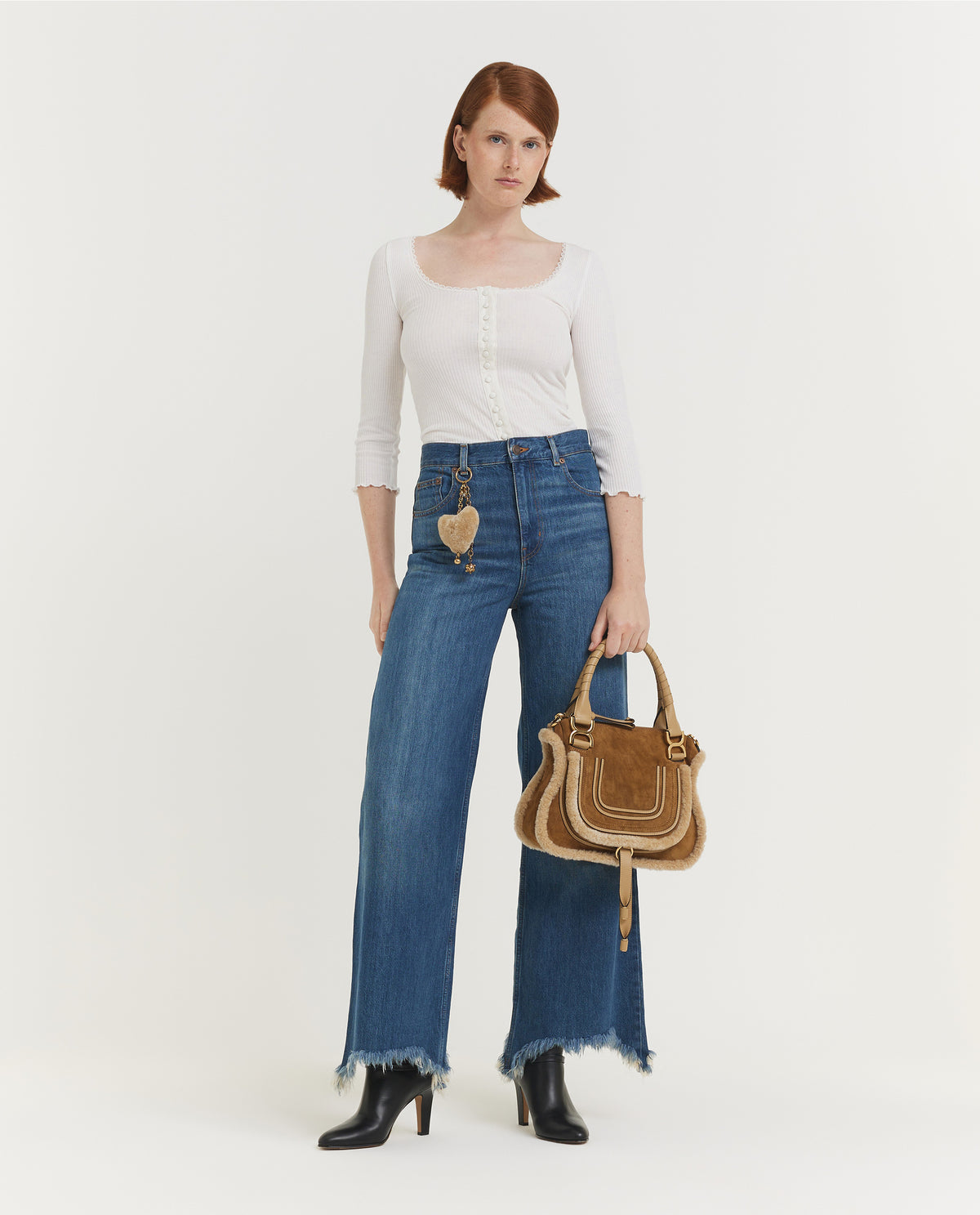 Scoop-Neck Fitted Cardigan