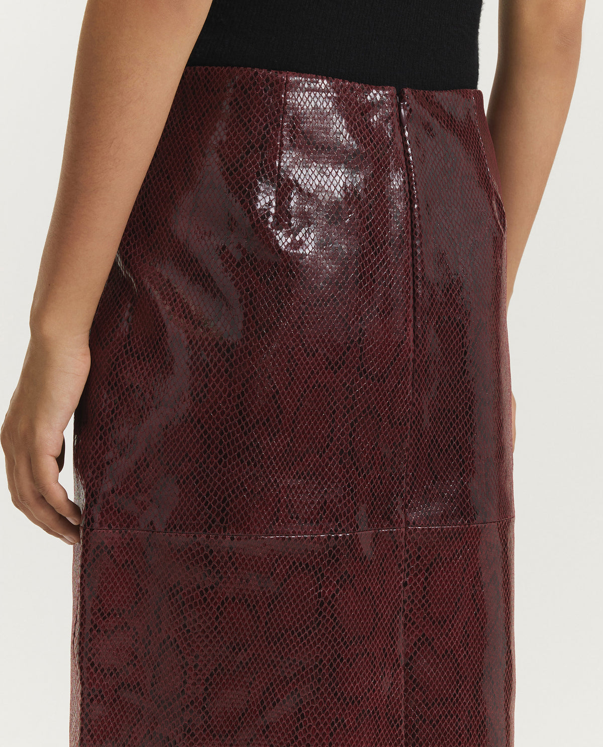 Lederen Slangenrok - Rood