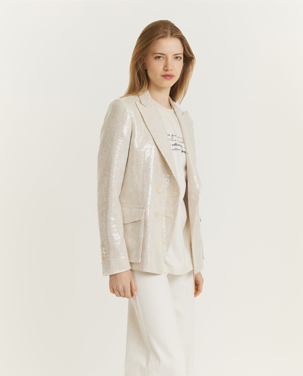 Double Breasted Sequin Blazer