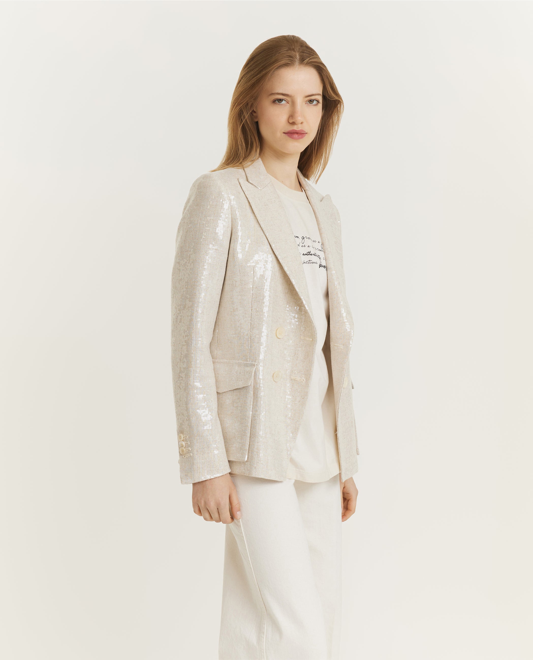 Double Breasted Sequin Blazer