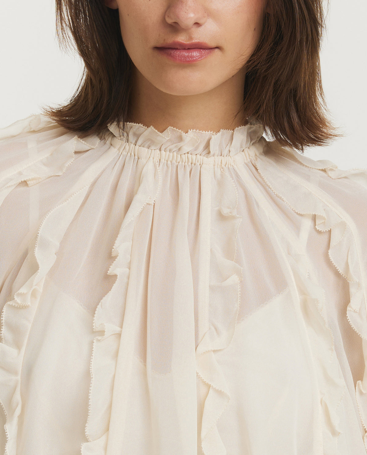 Frill Billow Blouse - Ecru