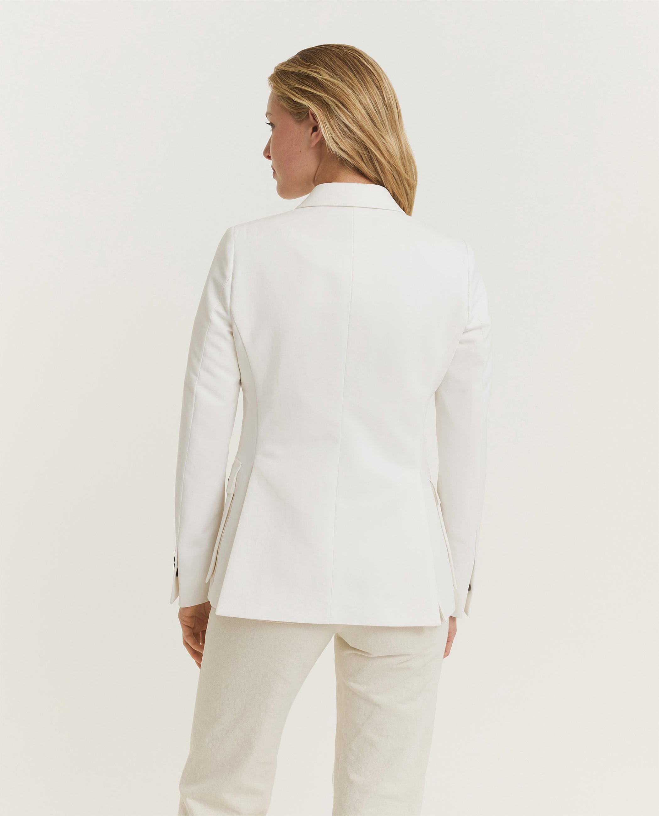 Katoenen Double-Breasted Blazer - Ecru