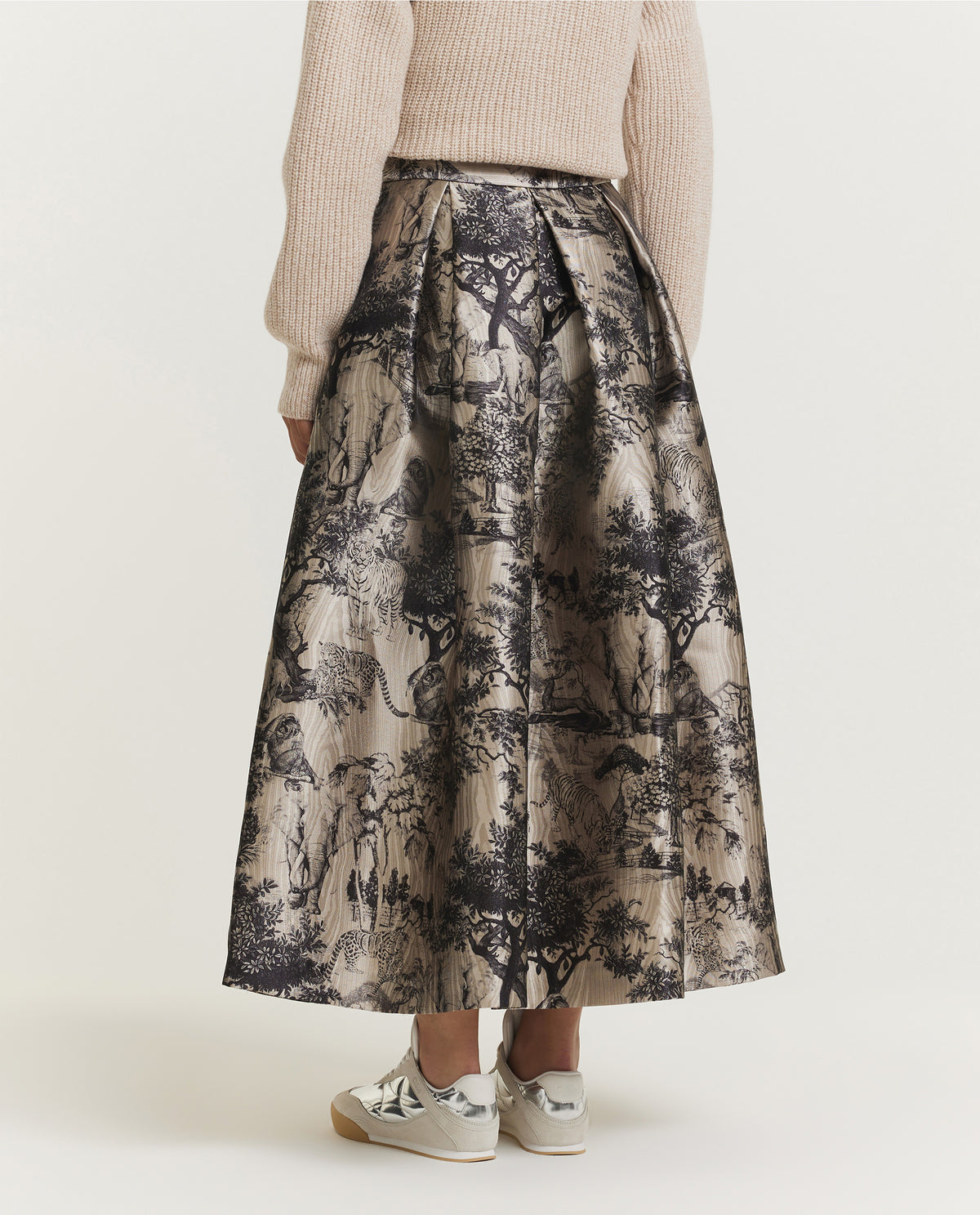 Printed Moire Skirt