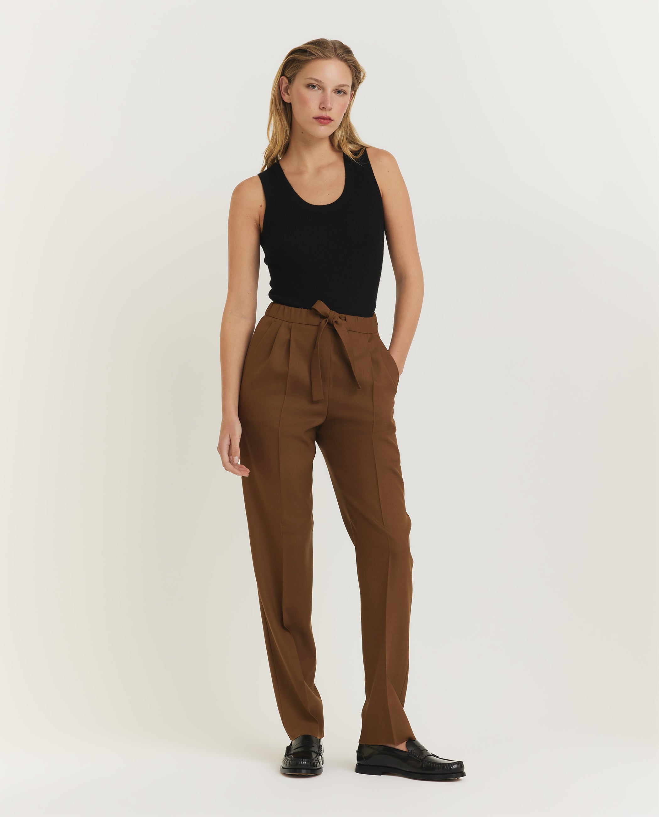 Wool-silk trousers