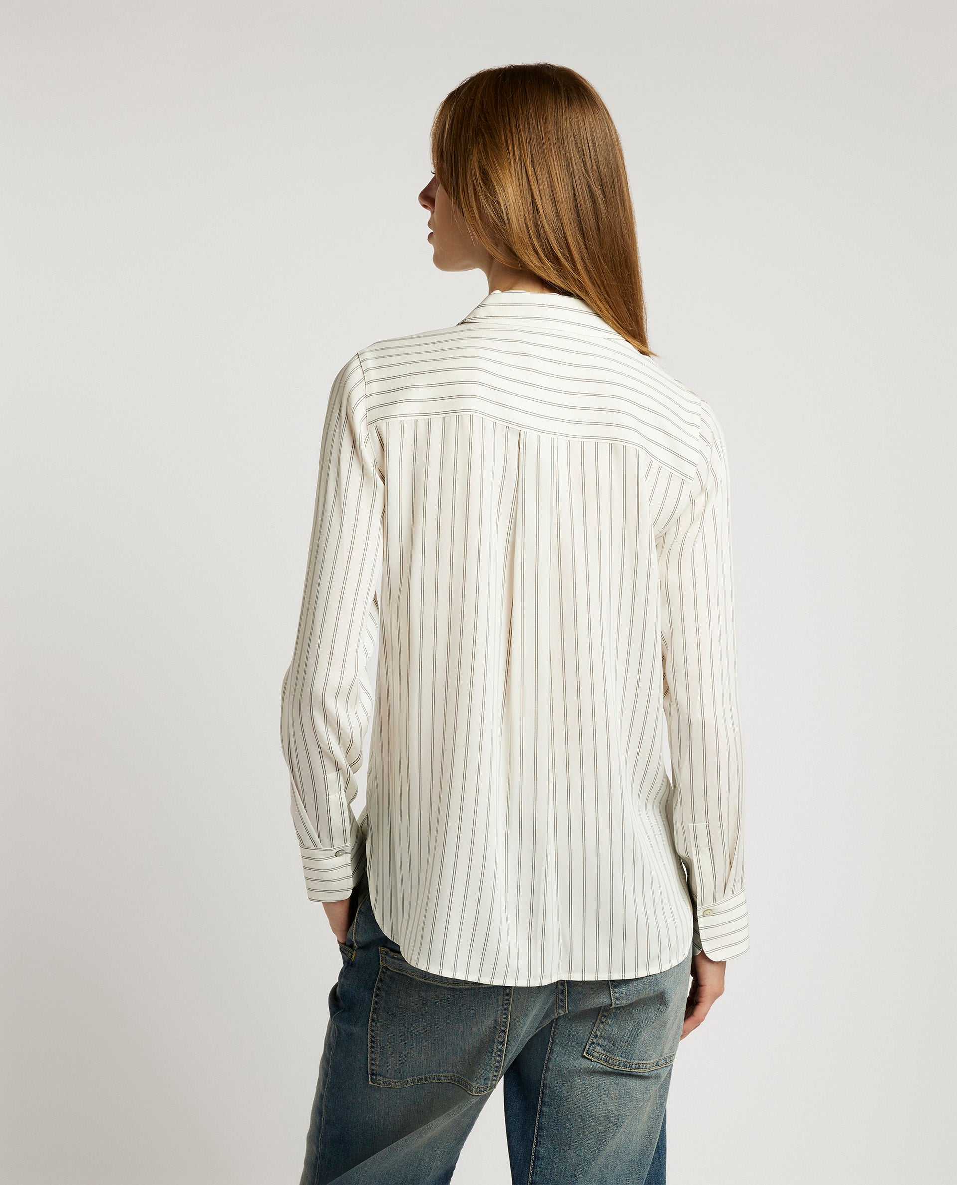 Zijden-stretch blouse - Ecru