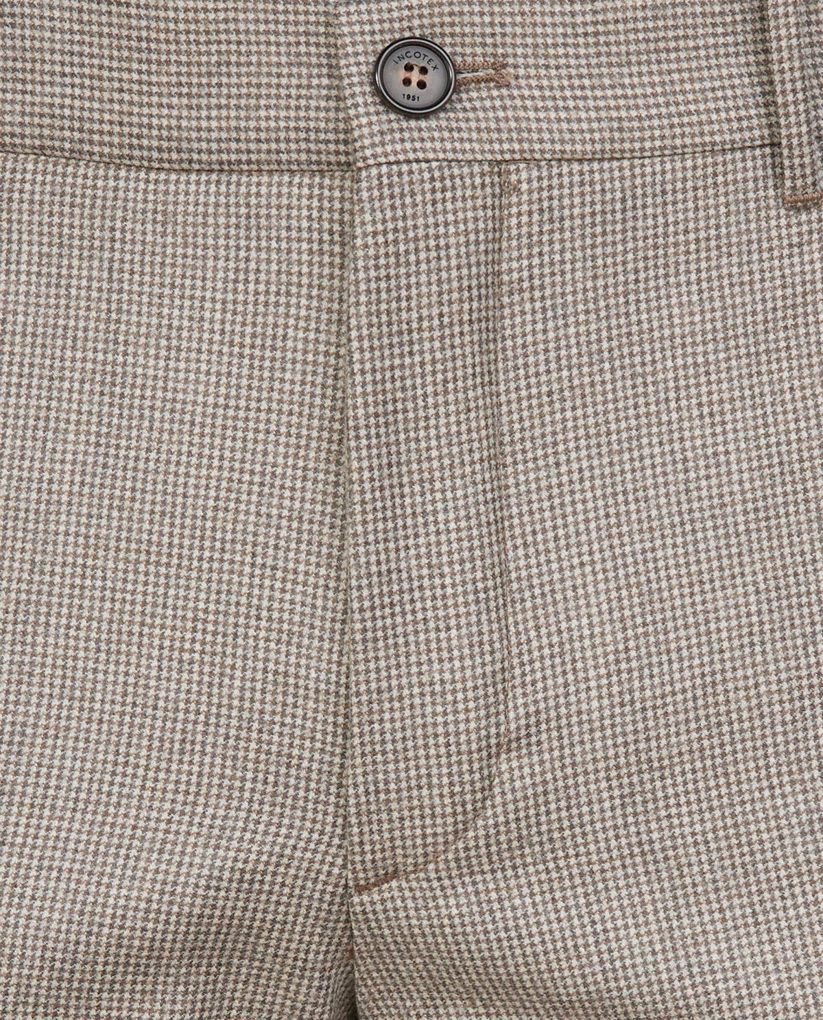 Houndstooth Broek - Lichtbruin