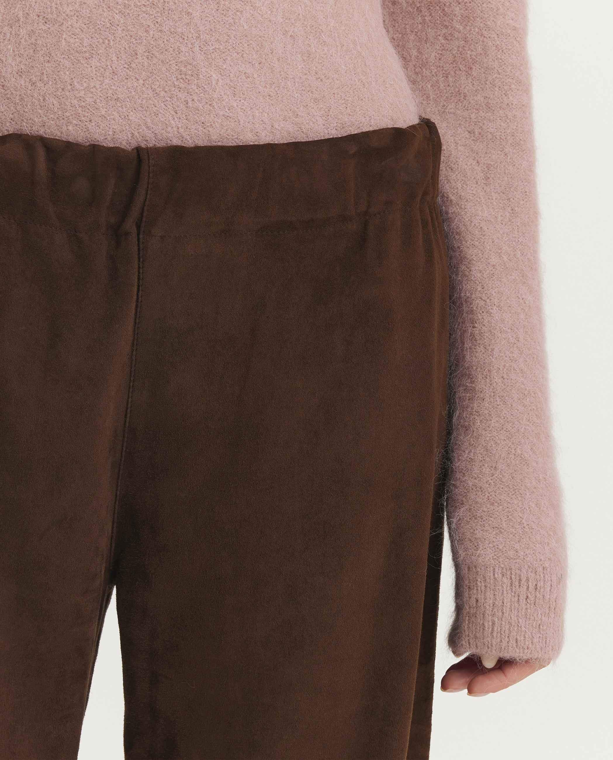 Straight Suede Trousers