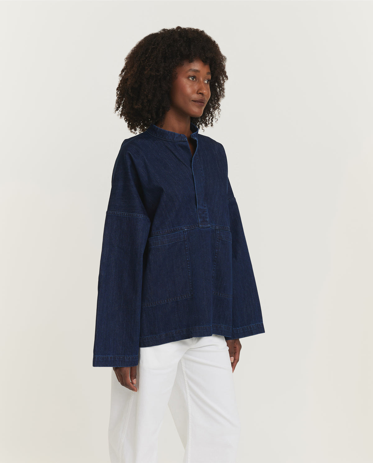 Denim Pop-over Poncho