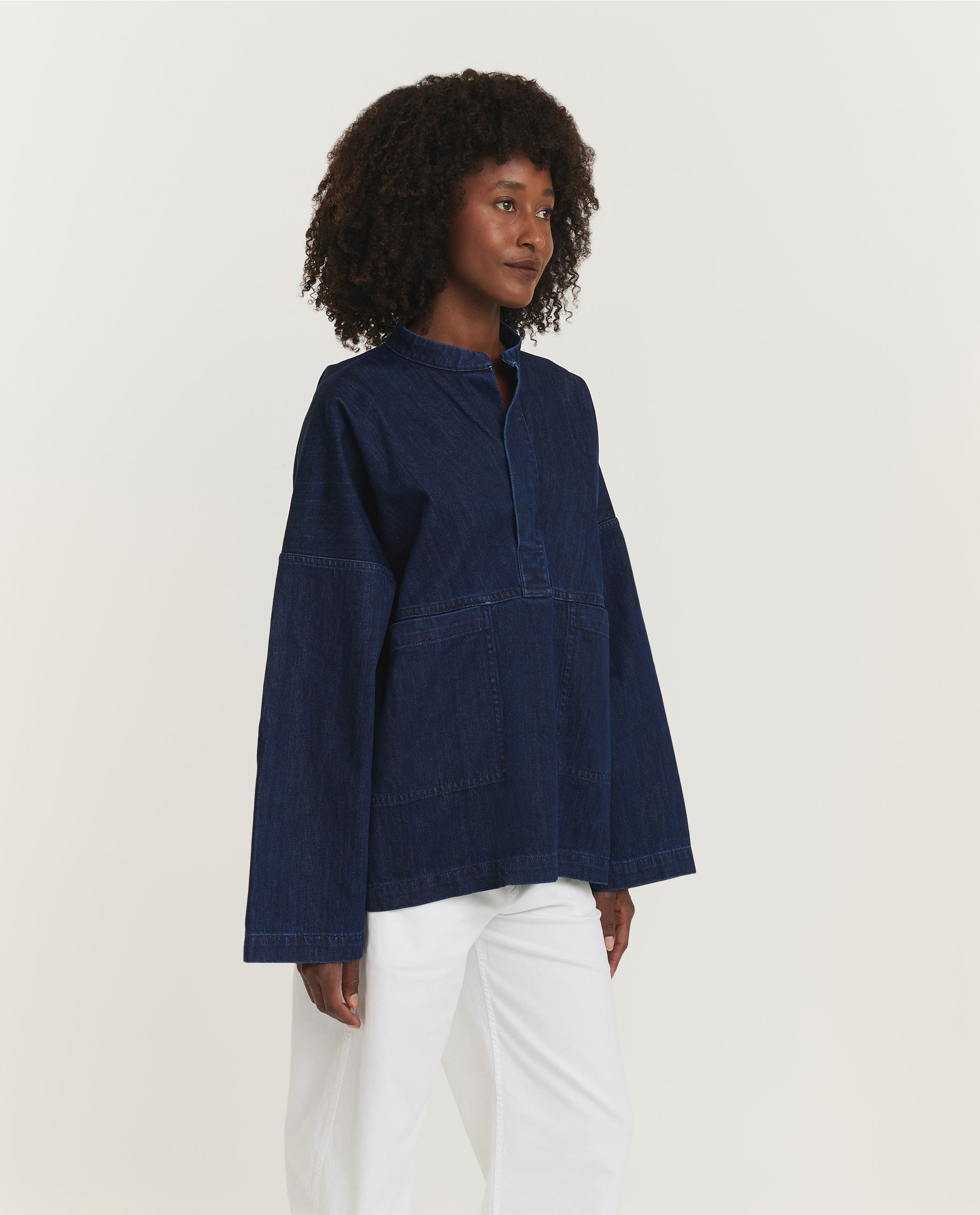 Denim Pop-over Poncho