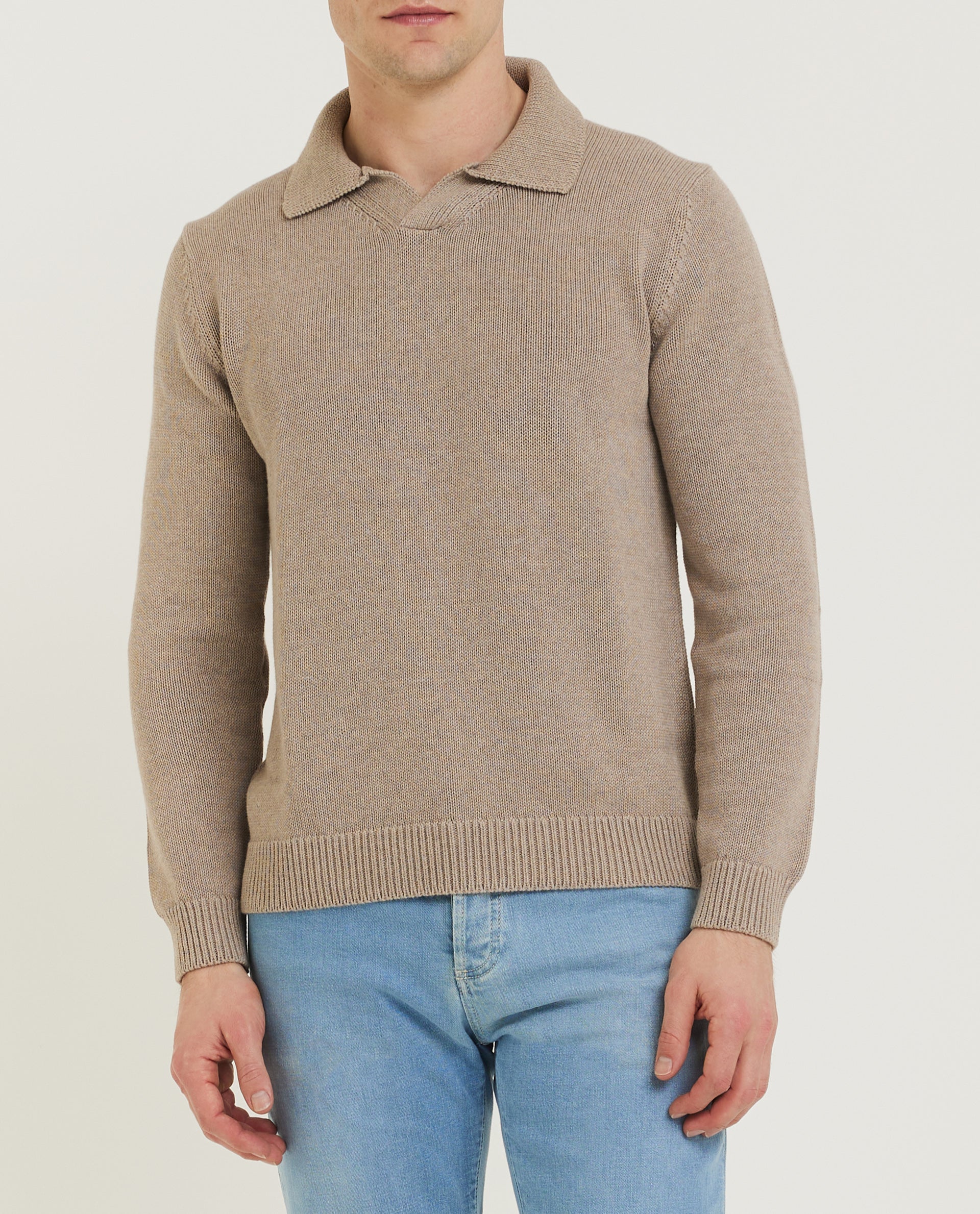 Polo Kraag Trui - Lichtbruin