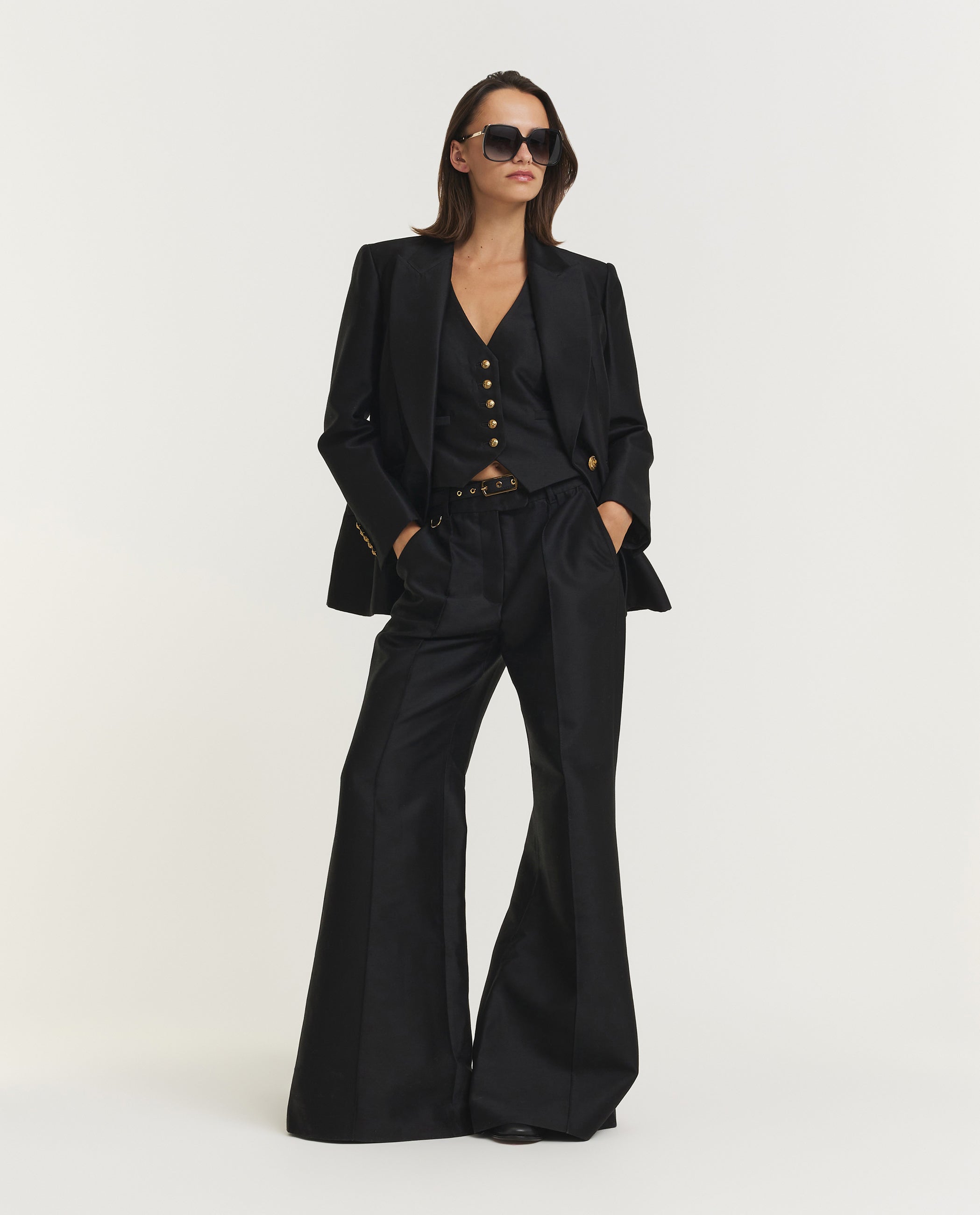 Hypnotic Wol Zijden Waistcoat - Zwart