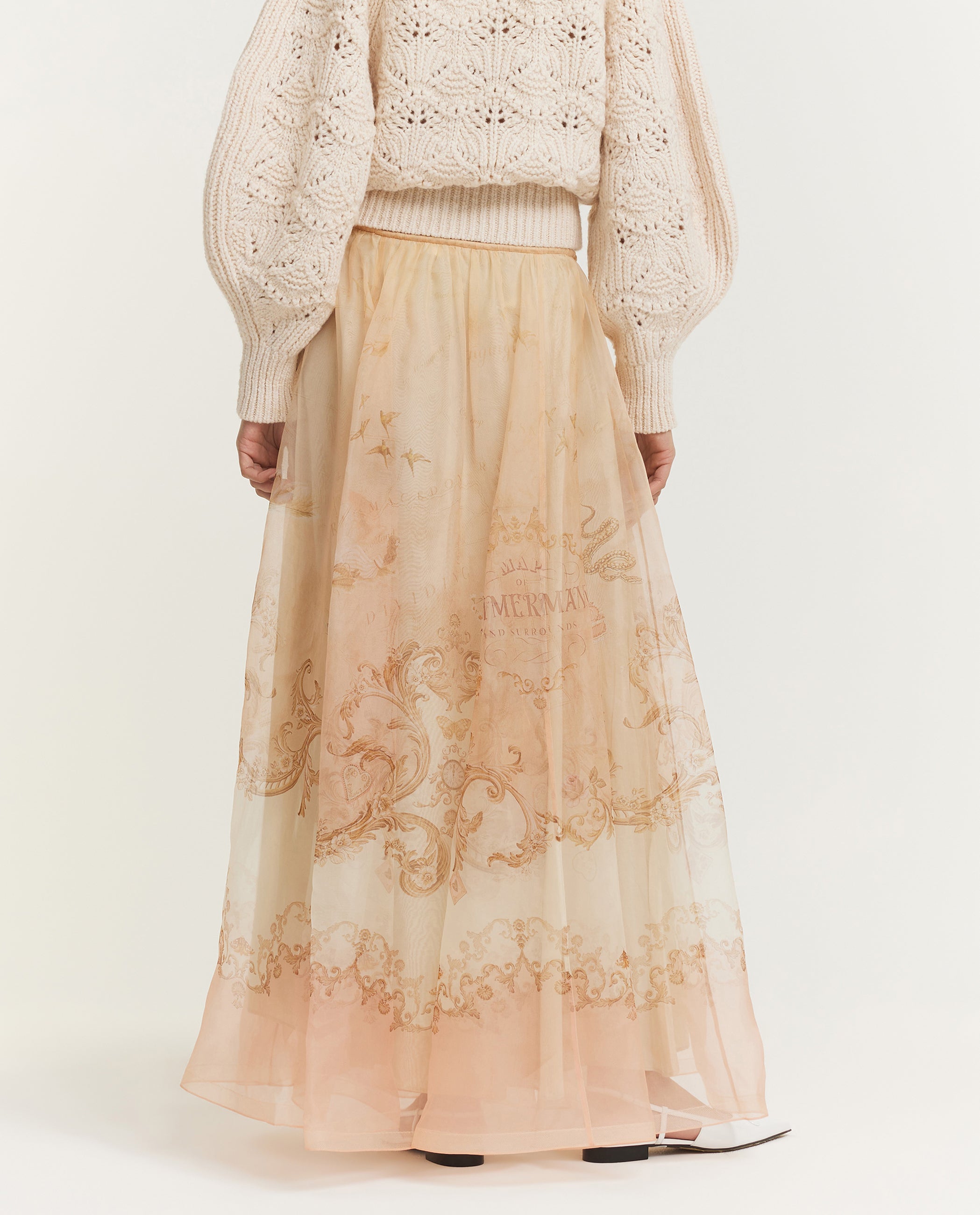 Hypnotic Organza Maxi Rok - Roze