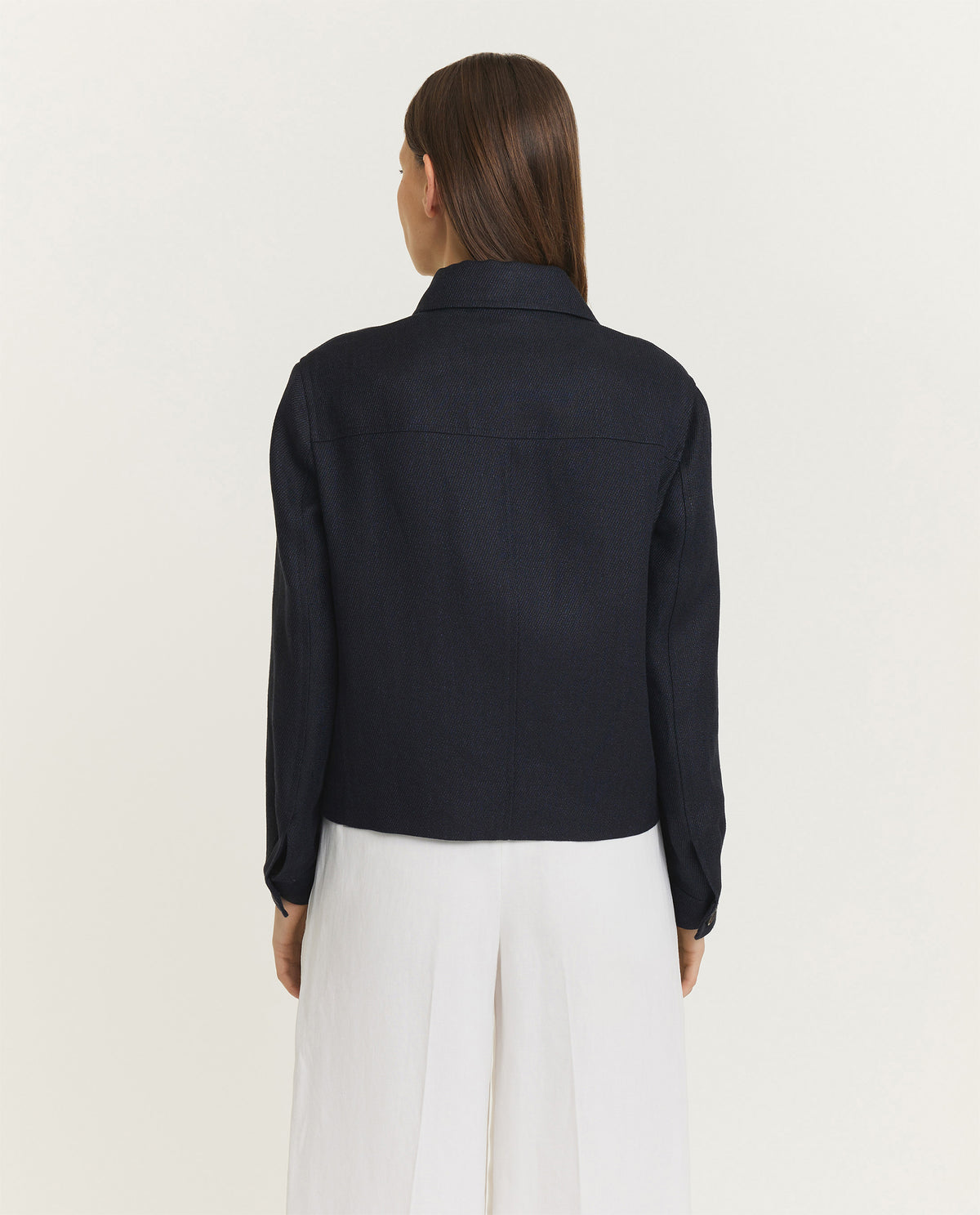 Double breasted linnen jasje - Blauw