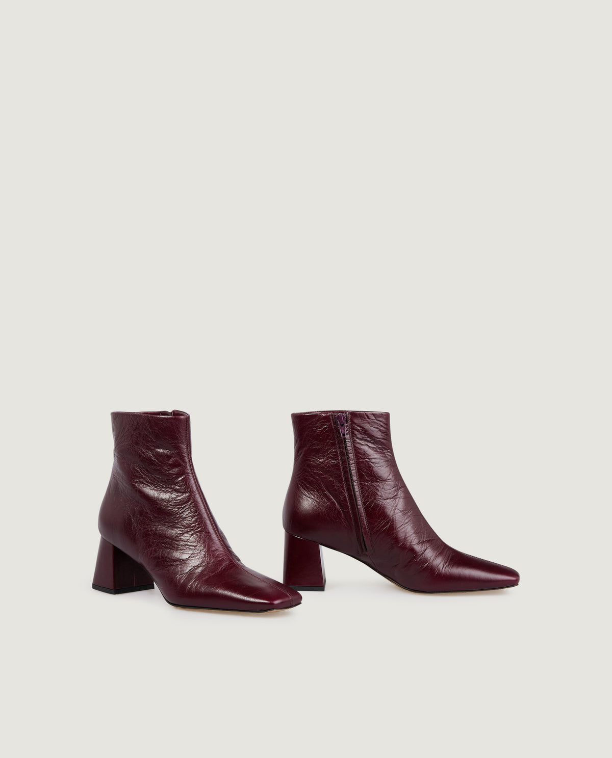 Heeled Patent Leren Enkel Laarzen - Rood