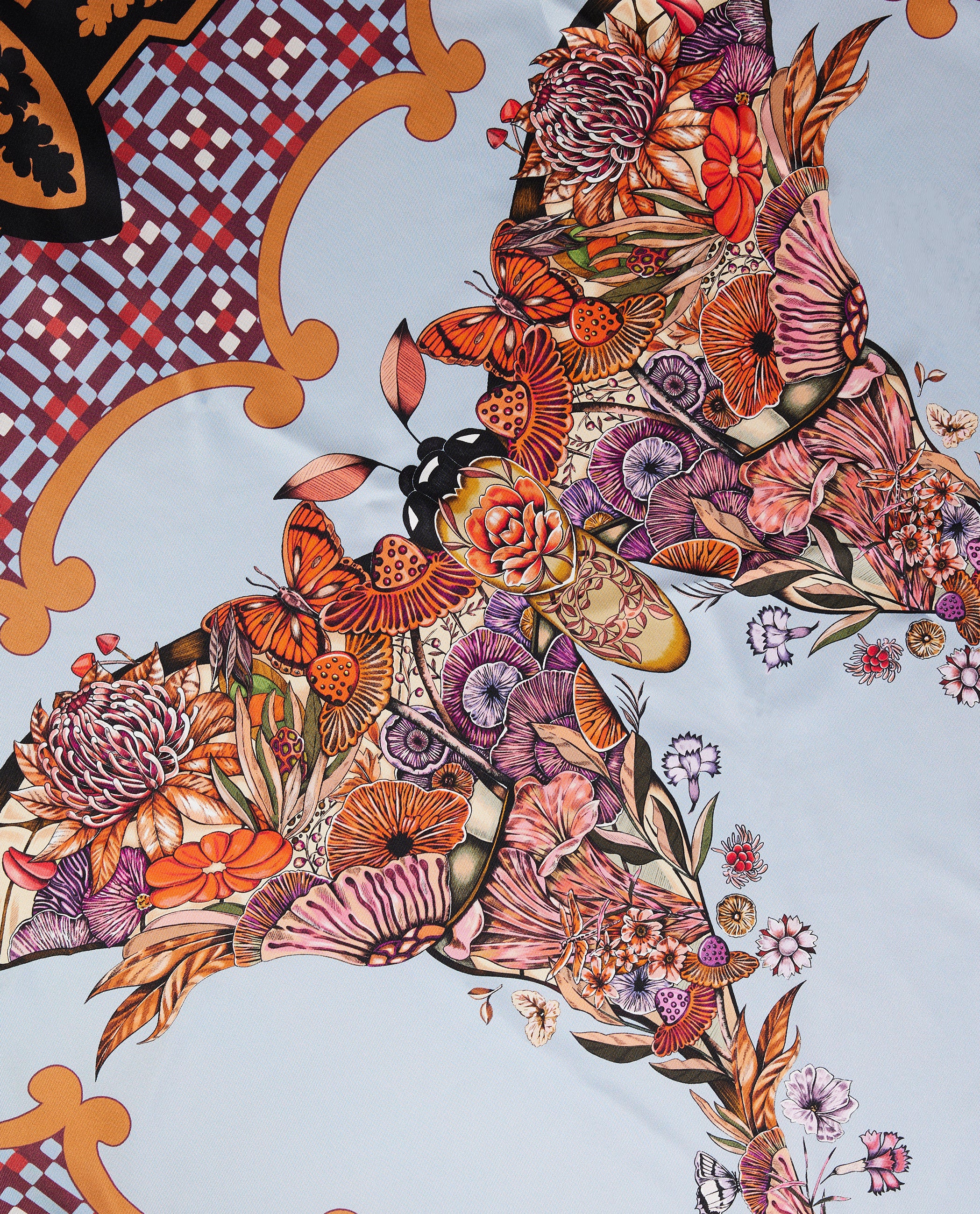 Franje Carré Shawl - Lichtblauw