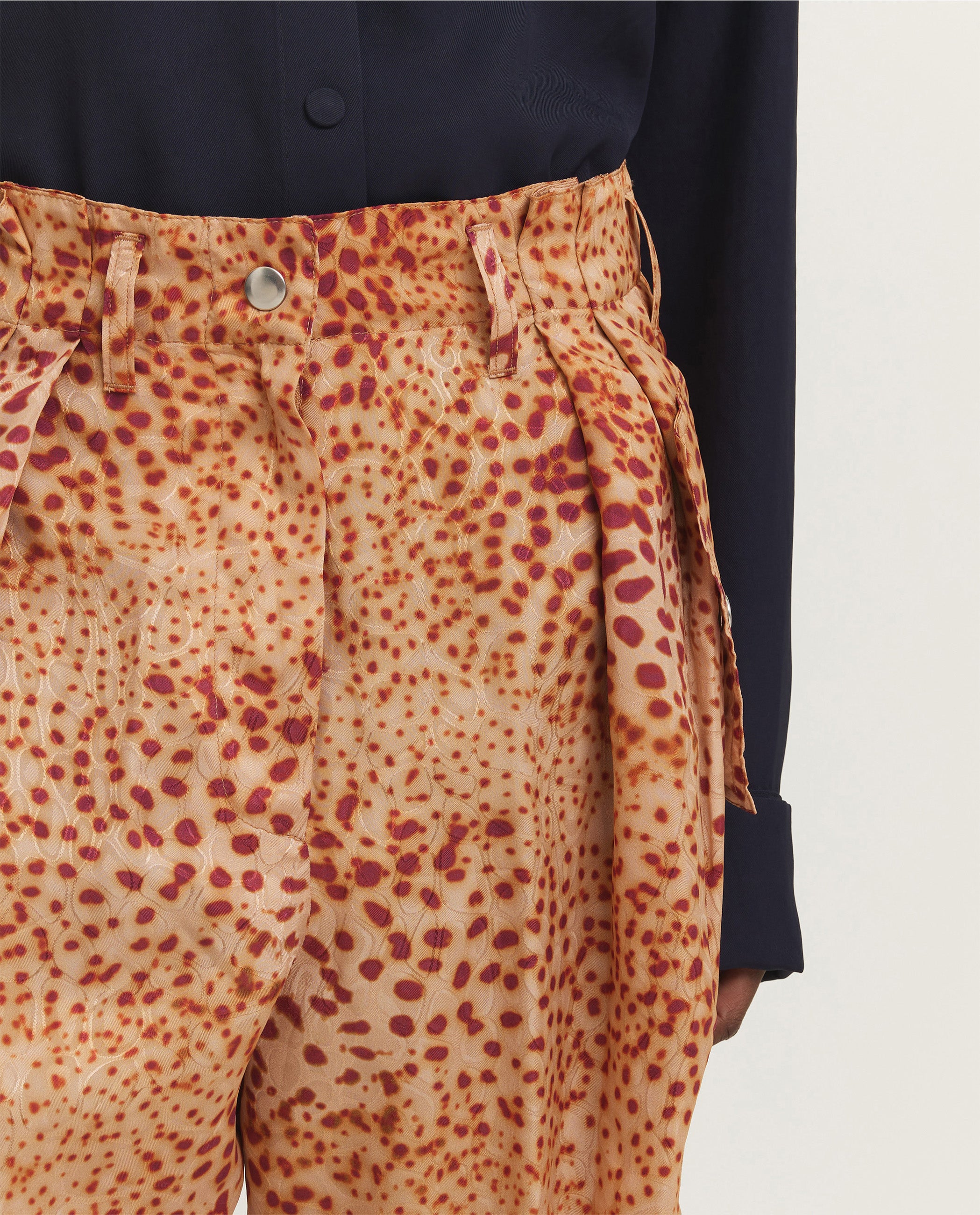 Vloeiende Bandplooi Broek - Oranje