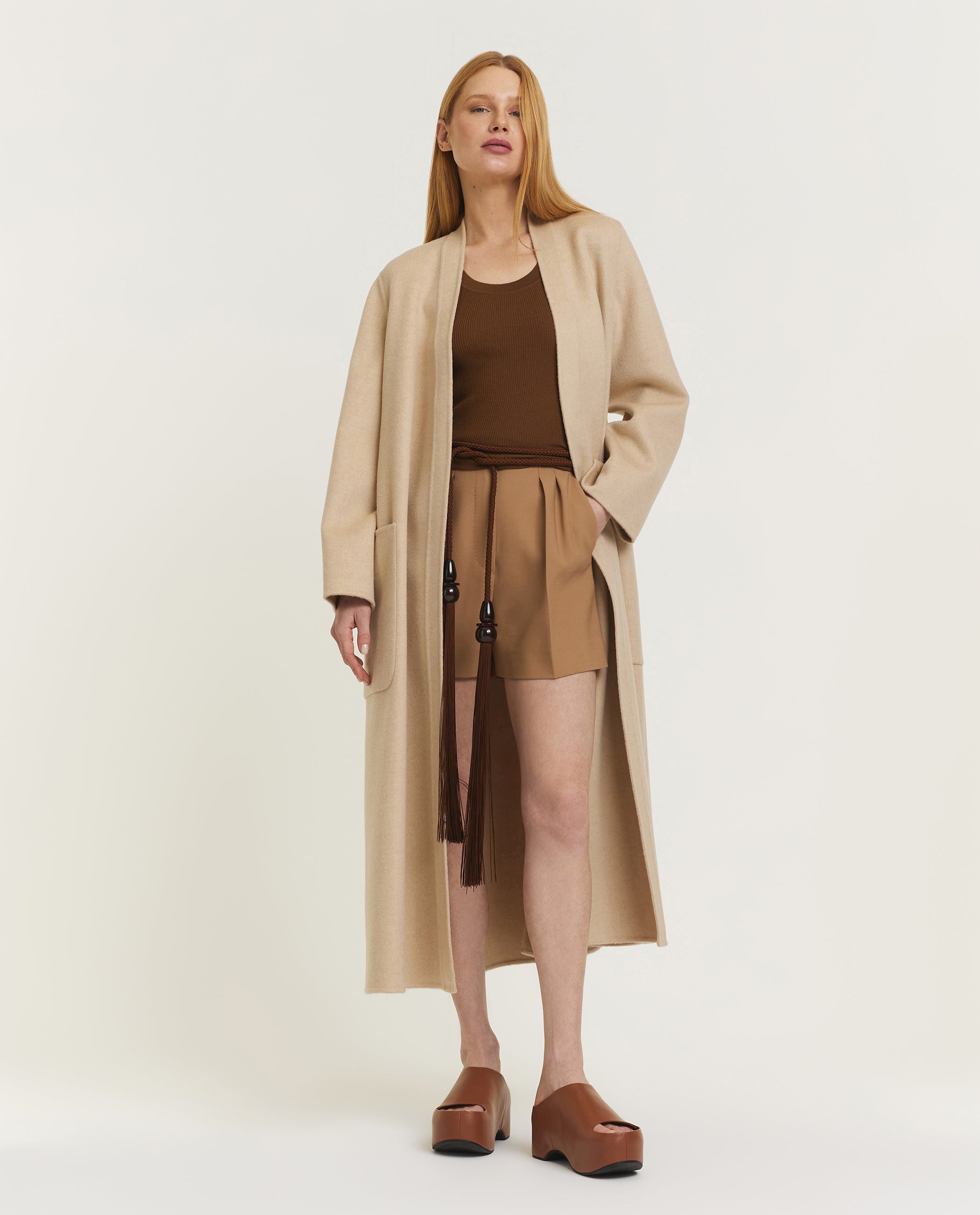 Wollen Eliadi top - Bruin