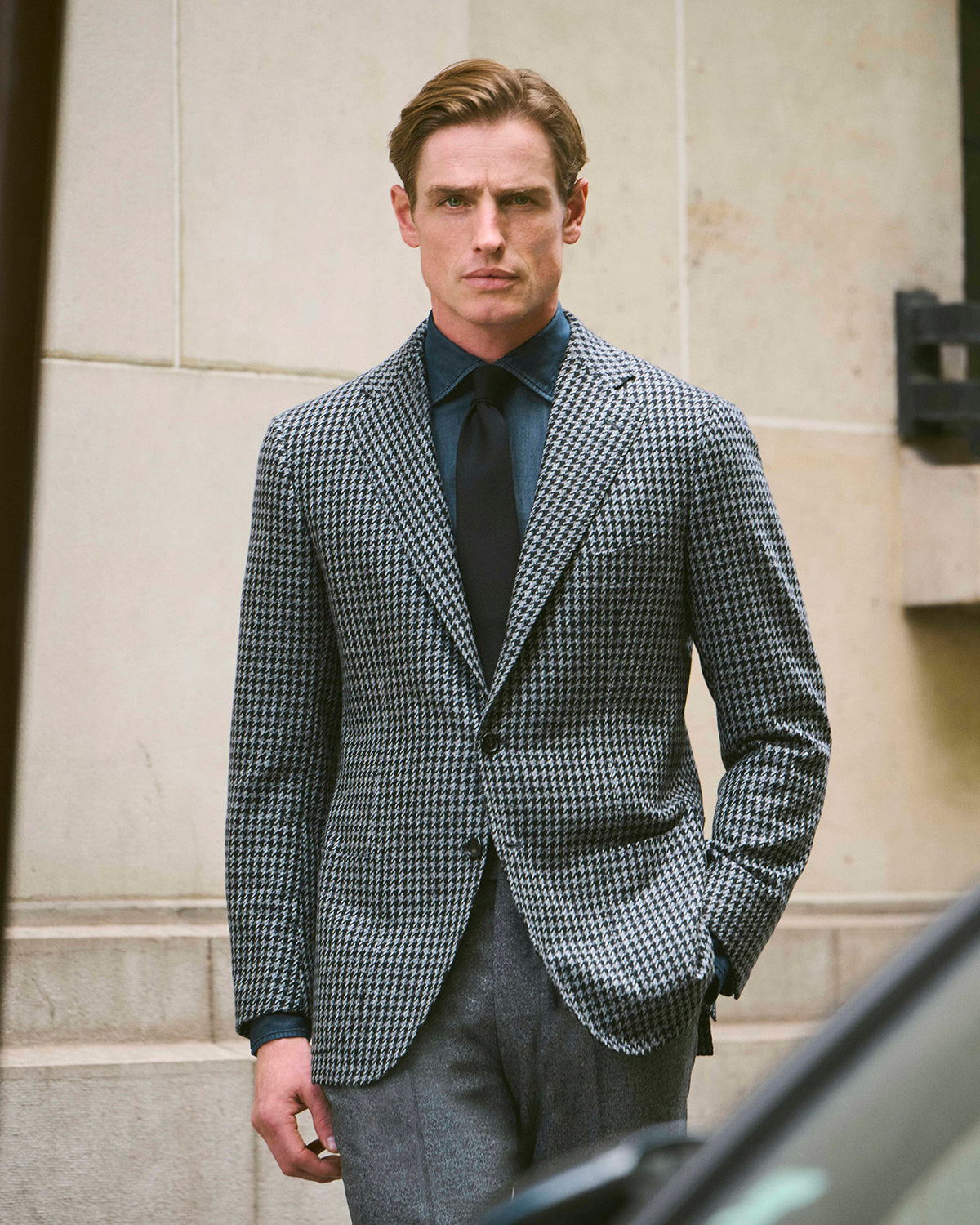 Houndstooth Jasje - Grijs