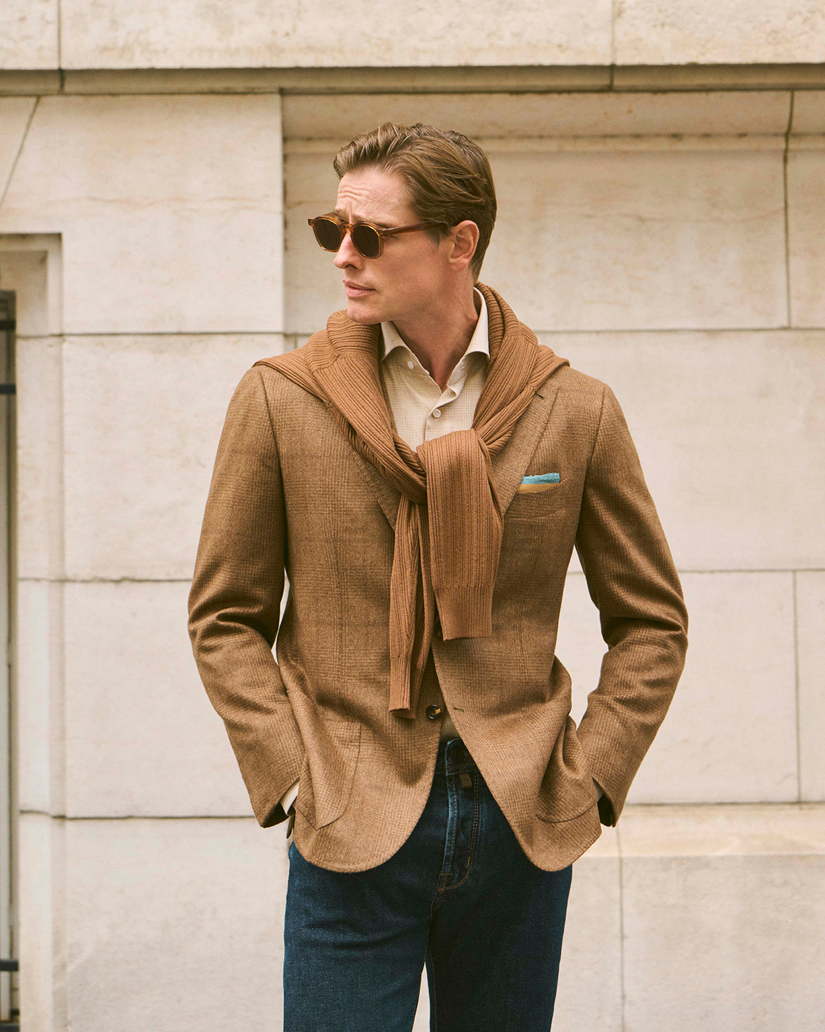 Cashmere Prince of Wales Jasje - Lichtbruin