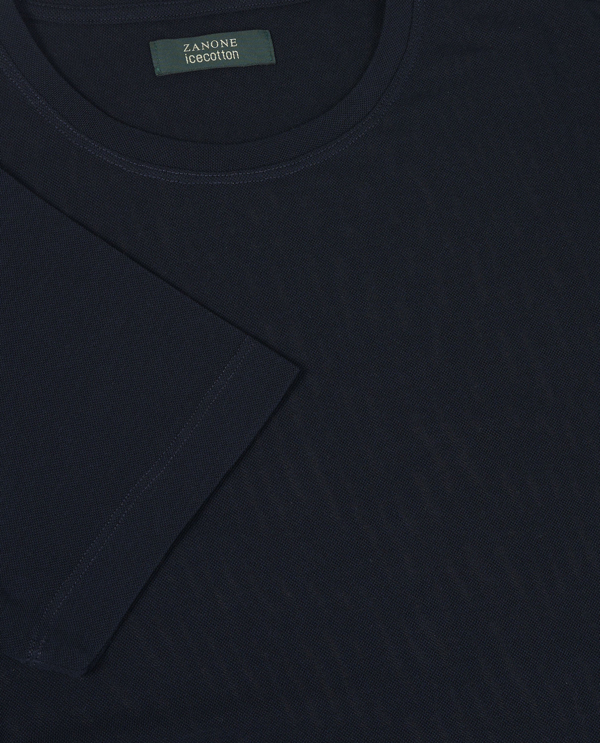 Ice Cotton Pique T-Shirt - Donkerblauw