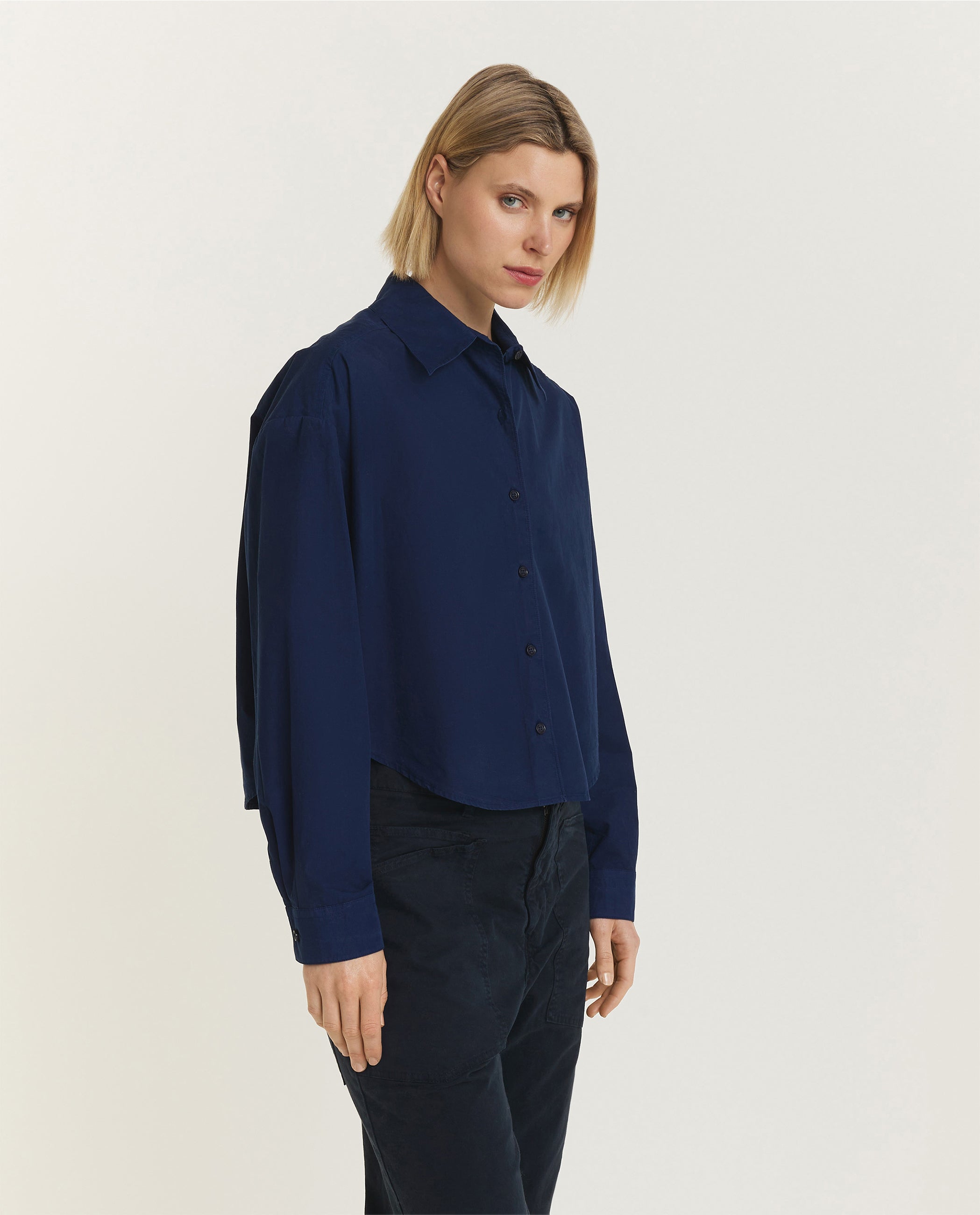Indigo Kort Shirt - Blauw