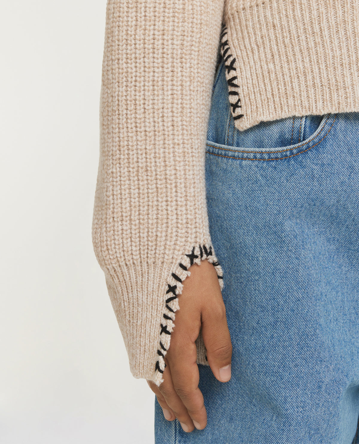 Wol Mending Trui - Lichtbruin