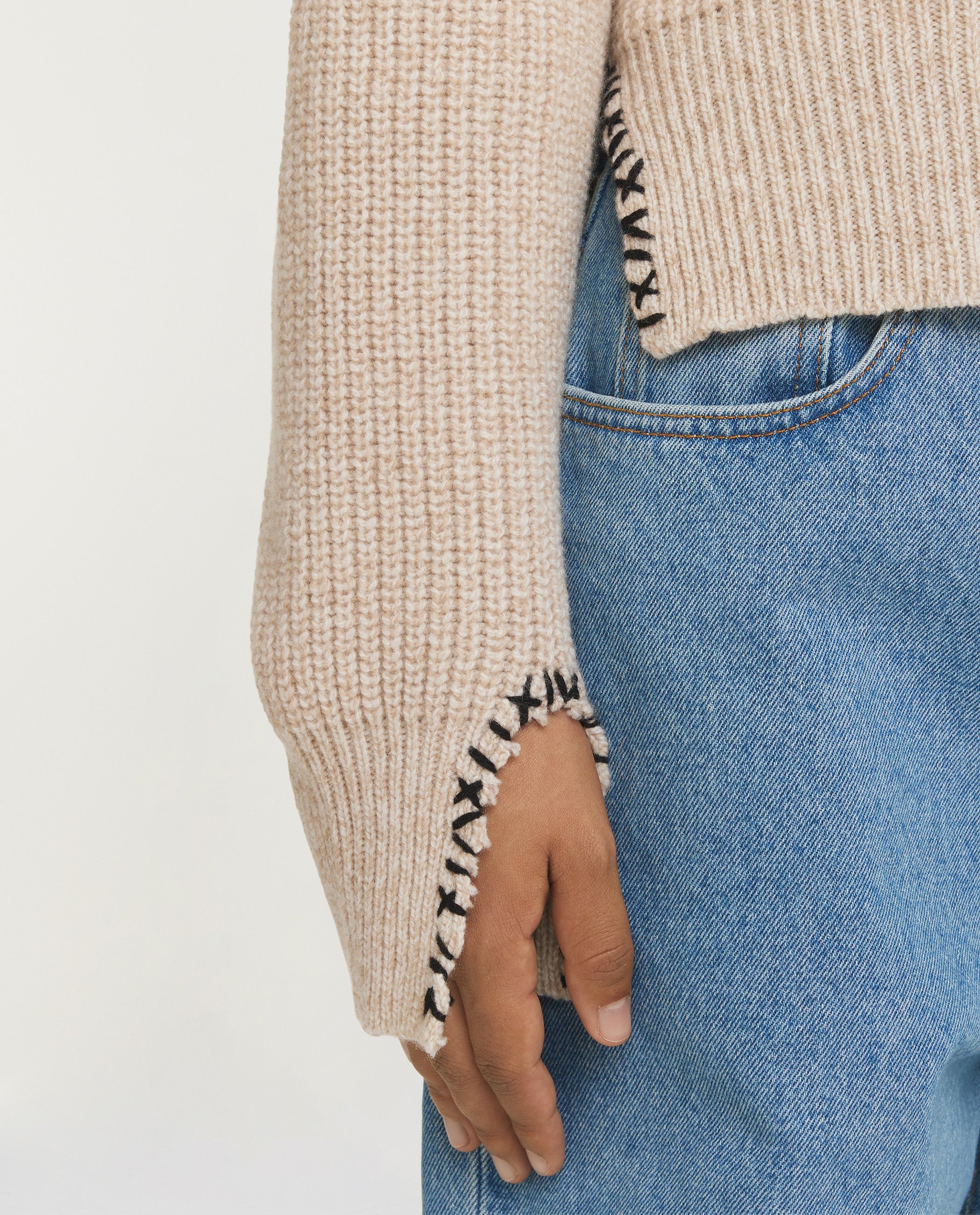 Wol Mending Trui - Lichtbruin