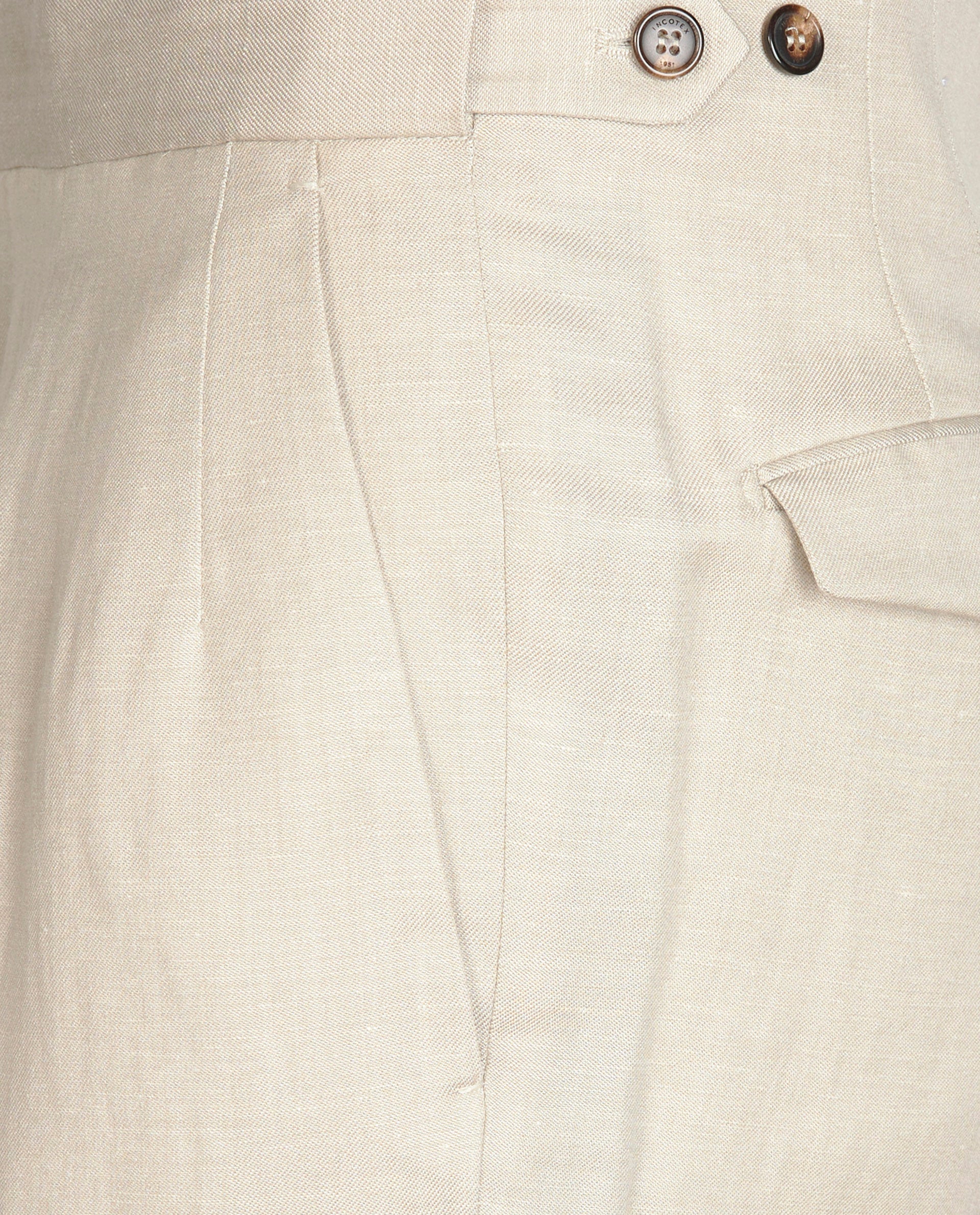 Wol Mix Broek - Ecru