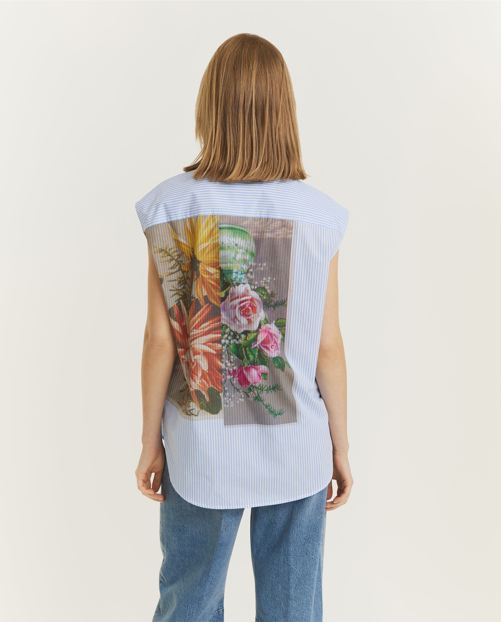 Postcard Collage Blouse - Lichtblauw