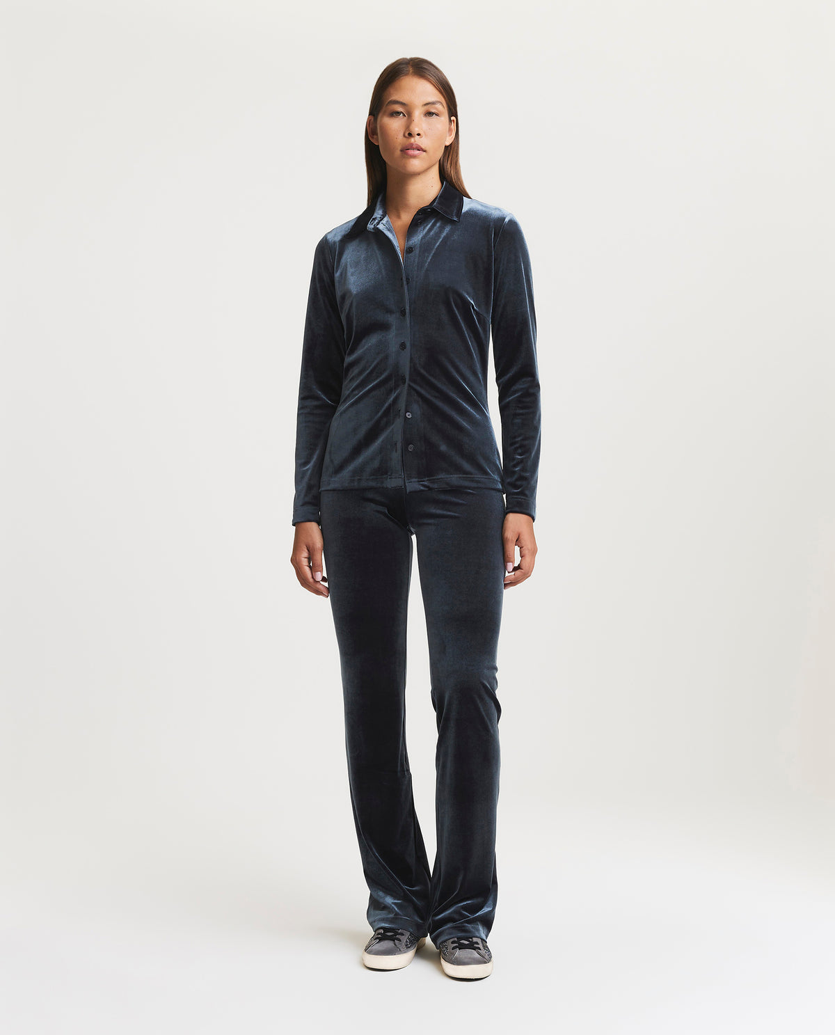 Fluwelen Blouse - Grijs