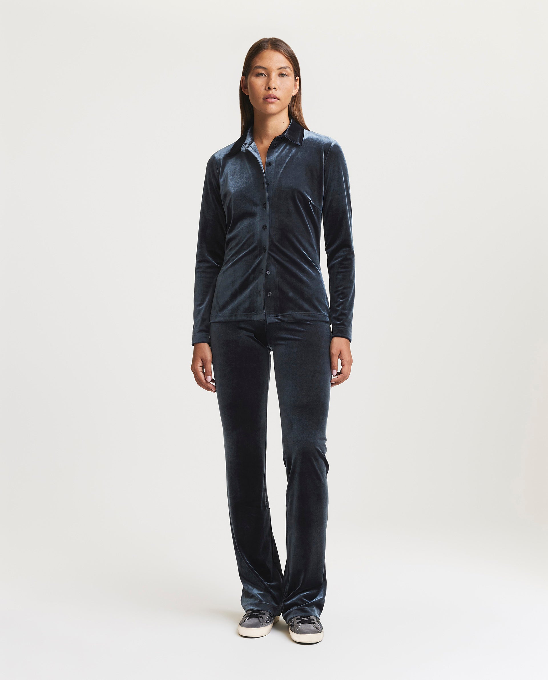 Fluwelen Blouse - Grijs