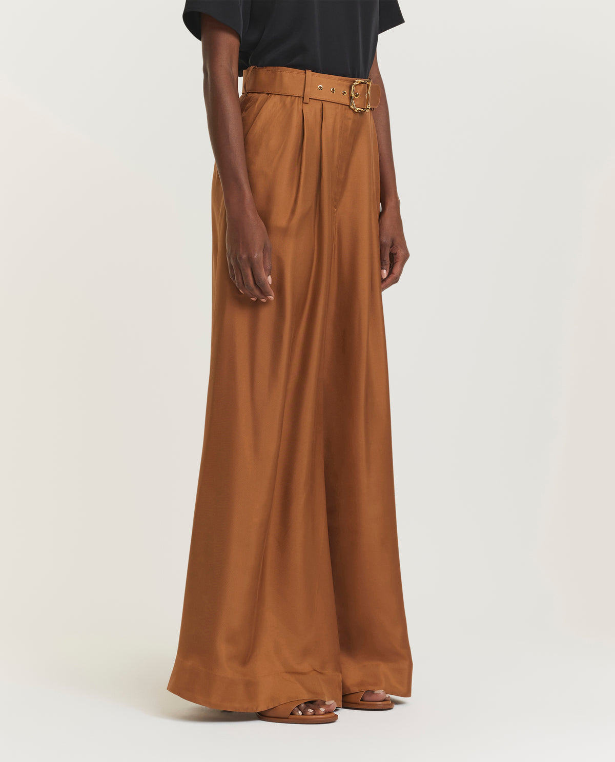 Silk wide trousers