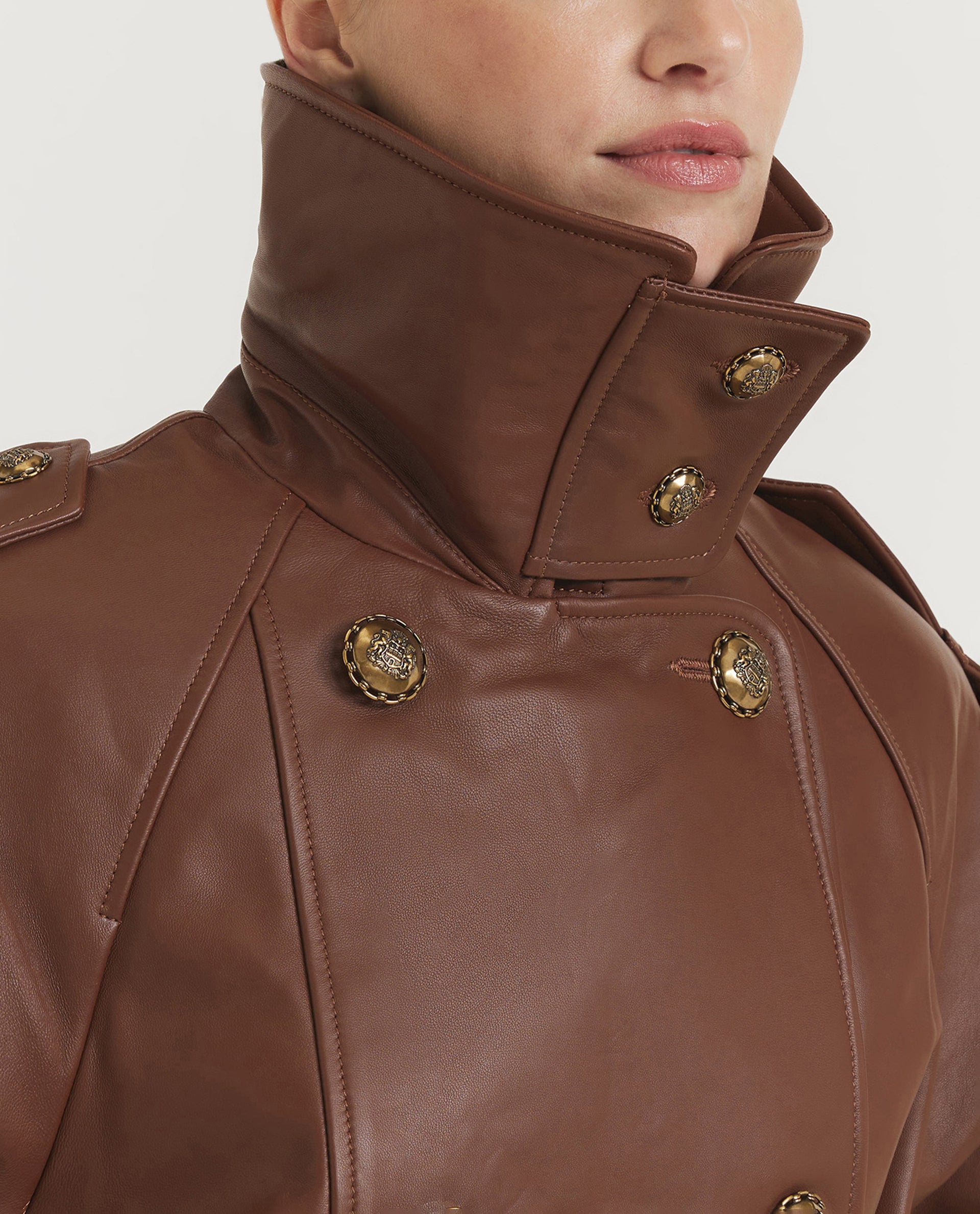 Hypnotic Leather Crop Trench