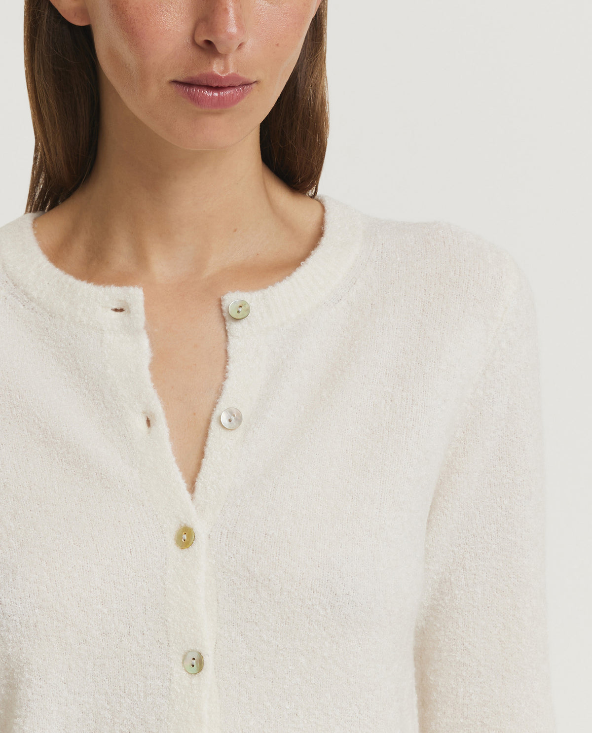 Silk Cashmere Boucle Cardigan