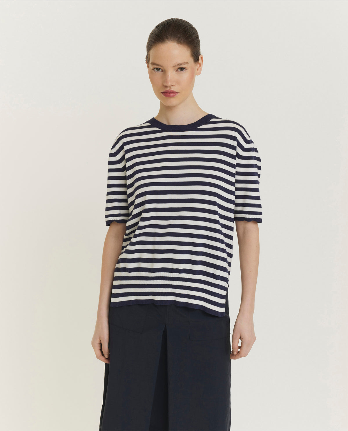 Striped Cotton Blend Top