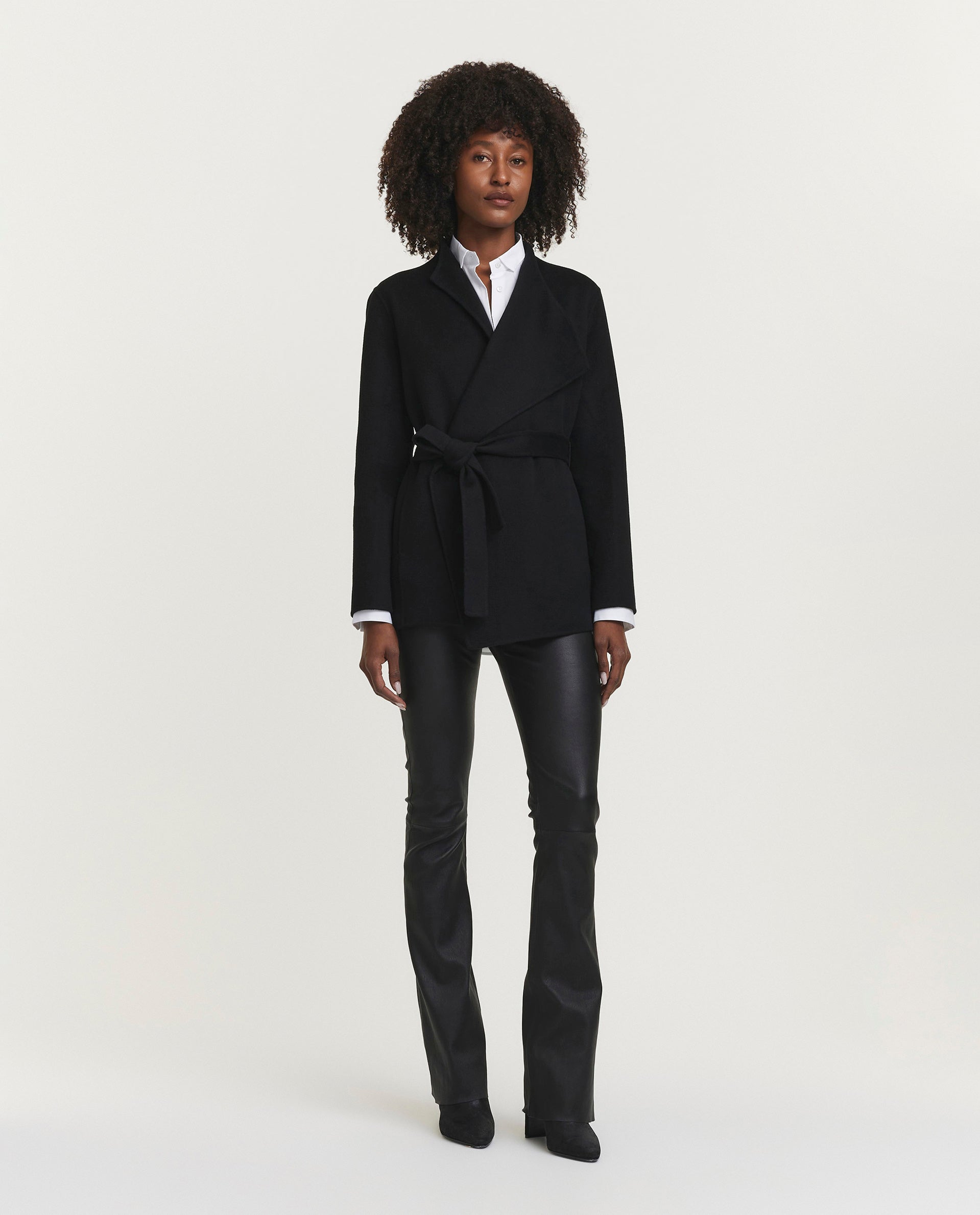 Double face cashmere jas - Zwart