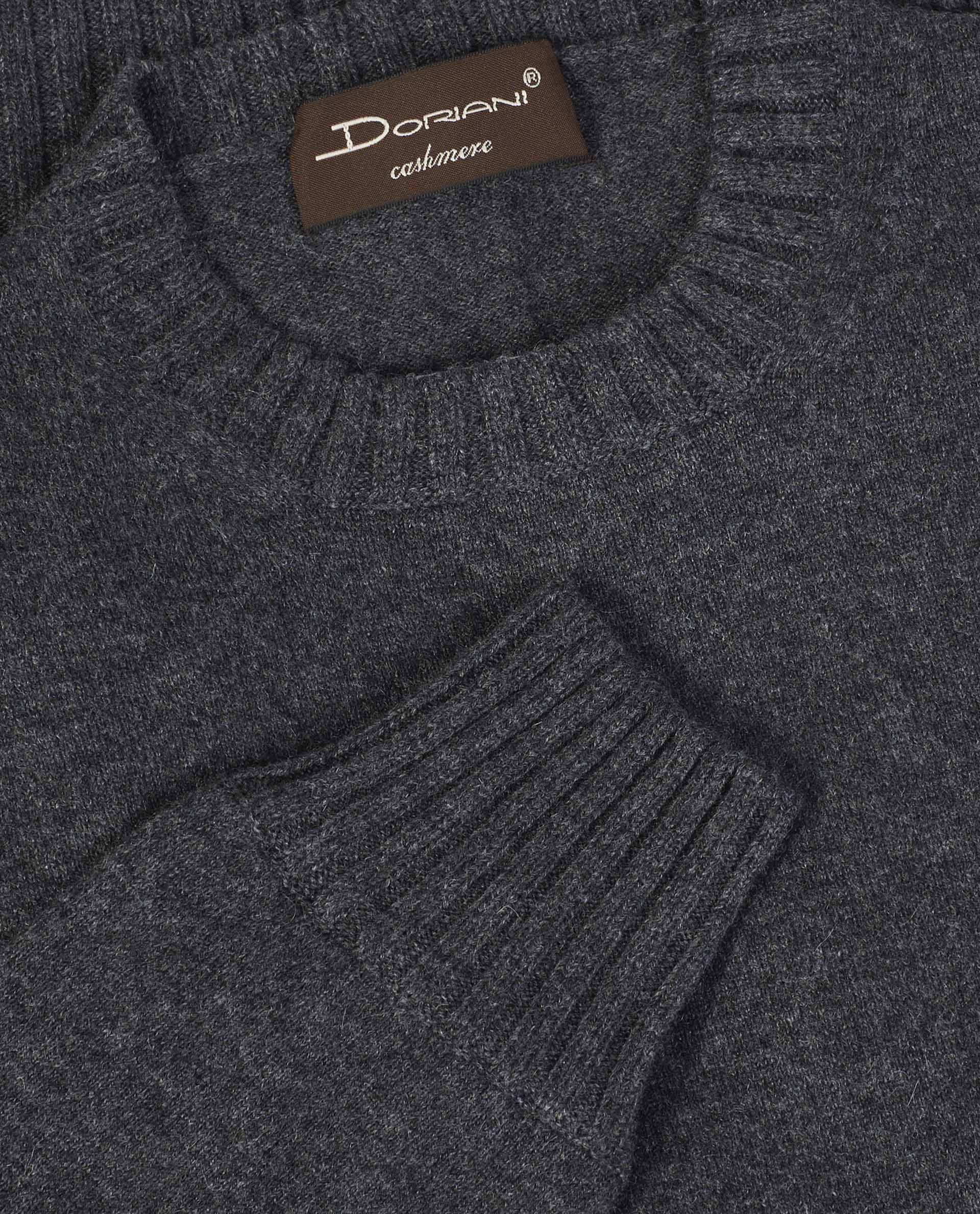 Cashmere Ronde Hals Trui - Donkergrijs
