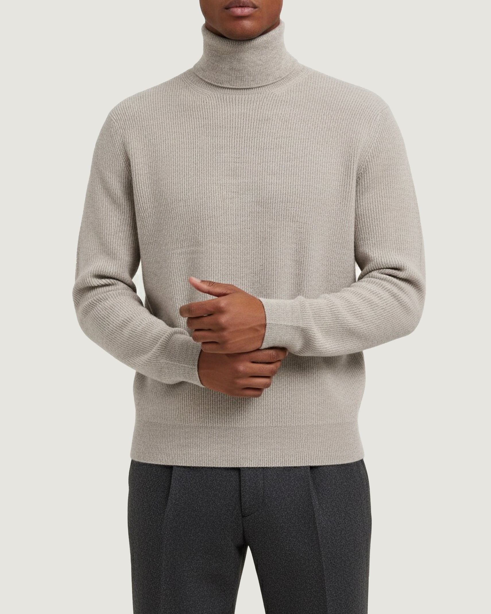 Cashmere Rib Coltrui - Lichtgrijs